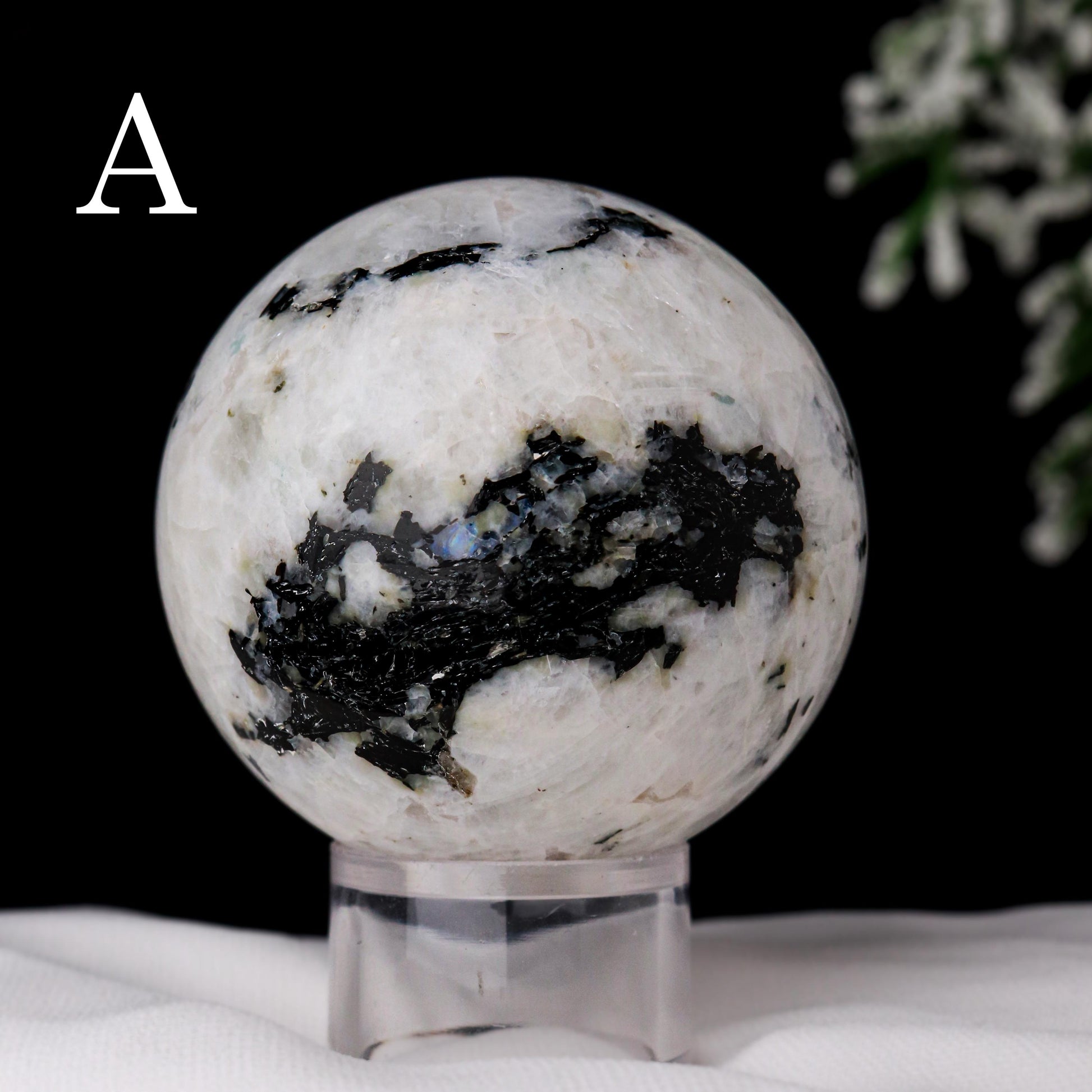 Rainbow Moonstone Sphere, Meditate for Life Reflection, Break Free!