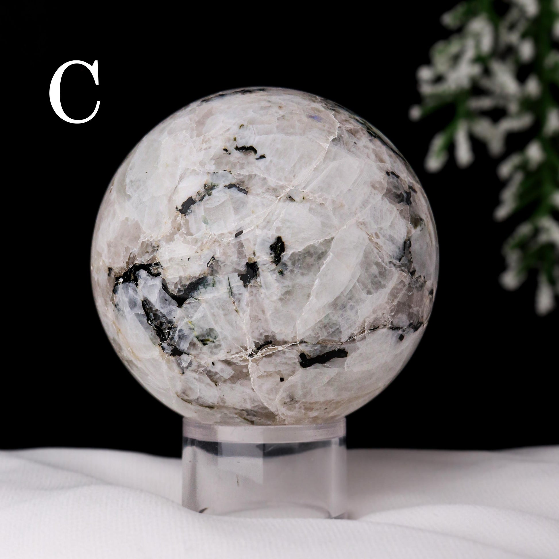 Rainbow Moonstone Sphere, Meditate for Life Reflection, Break Free!