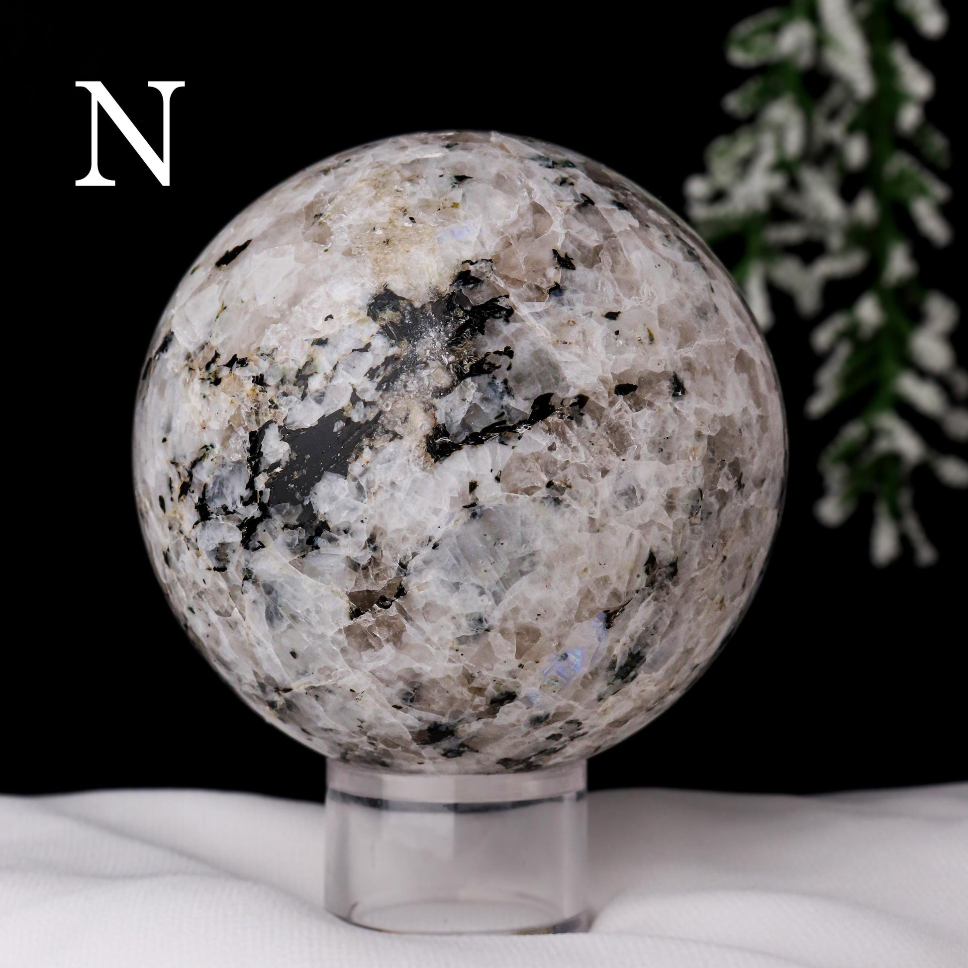 Rainbow Moonstone Sphere, Meditate for Life Reflection, Break Free!
