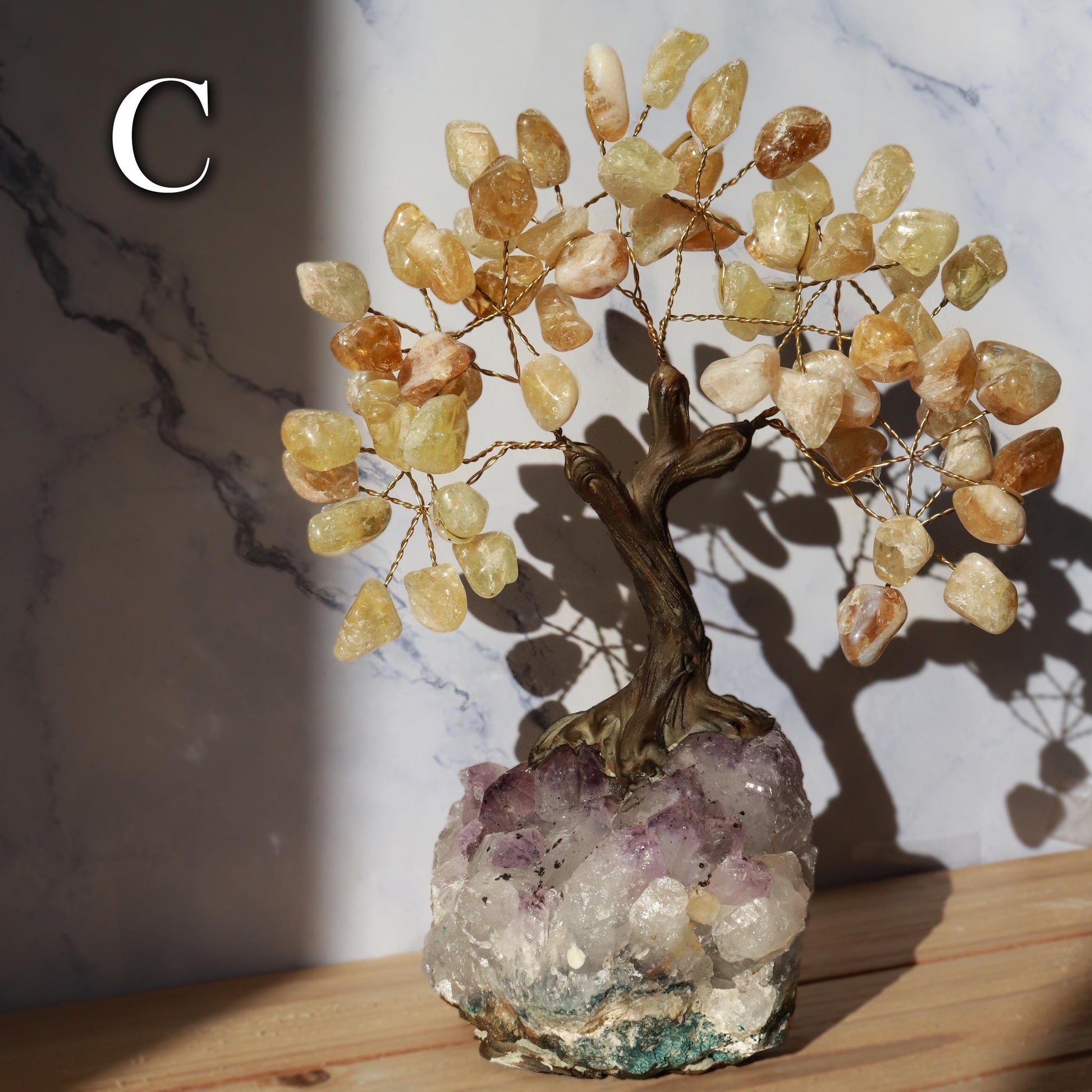 Citrine Gemstone Tree on Amethyst Base, Abundance & Prosperity Tree of Life, Crystal Bonsai Tree, Ethically Sourced Crystals, PICK YOUR OWN!