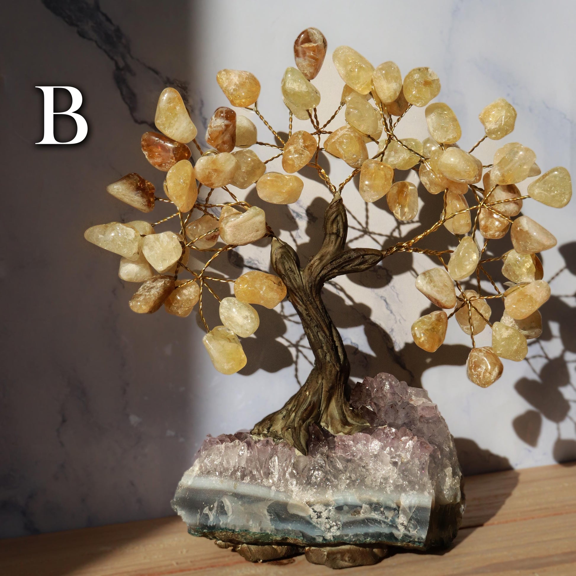Citrine Gemstone Tree on Amethyst Base, Abundance & Prosperity Tree of Life, Crystal Bonsai Tree, Ethically Sourced Crystals, PICK YOUR OWN!