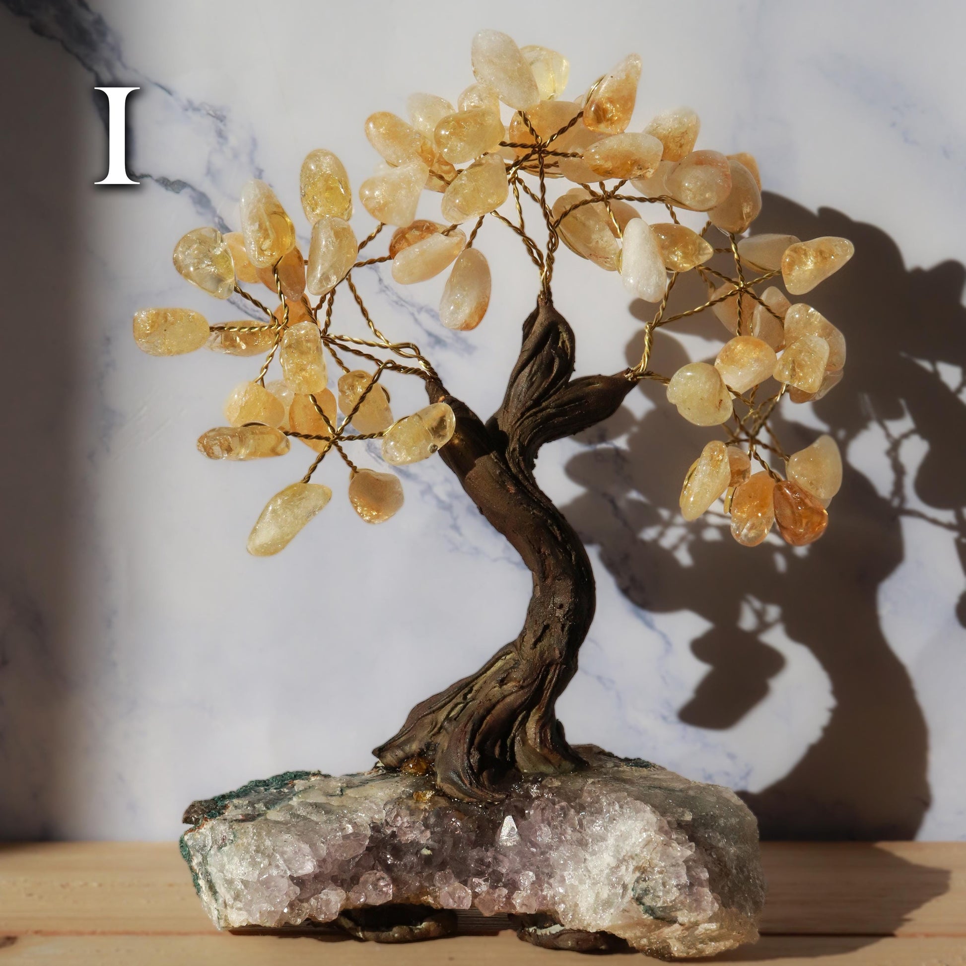 Citrine Gemstone Tree on Amethyst Base, Abundance & Prosperity Tree of Life, Crystal Bonsai Tree, Ethically Sourced Crystals, PICK YOUR OWN!