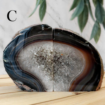 Natural Agate Bookends, Brown Bookends, Spiritual Home Decor, Ethically Sourced - PICK YOUR OWN
