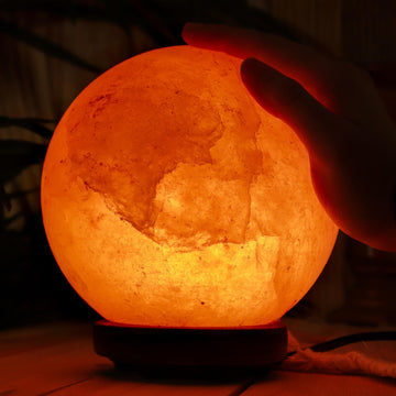 Himalayan Salt Lamp Globe, High Quality Natural Pink Salt Lamp, Dimming Lamp, Warm Ambiance Light, Stunning Home Decor, Halloween Decor
