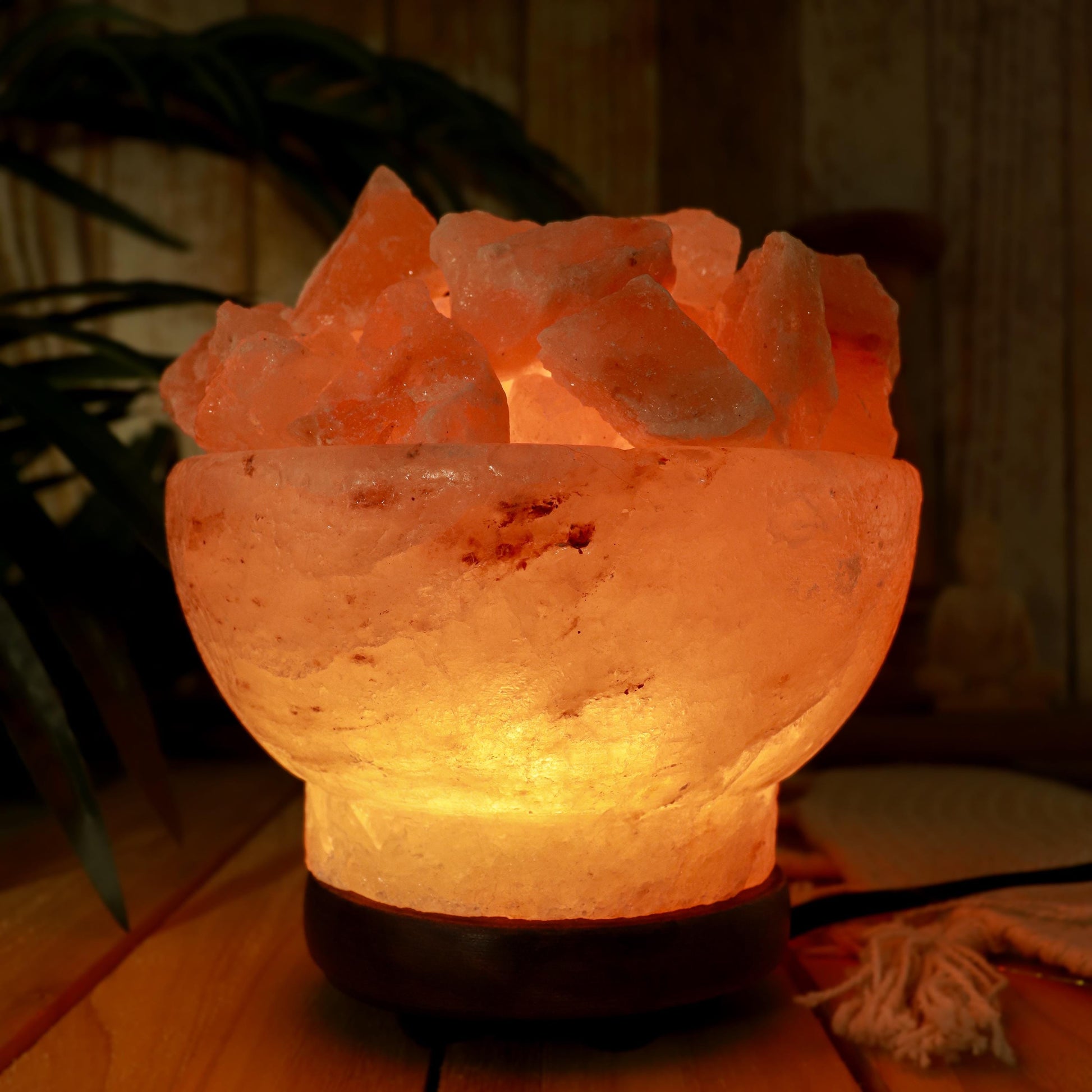 Himalayan Salt Lamp Fire Bowl, Natural Pink Salt Lamp, Dimming Lamp, Warm Ambiance Light, Table Lamp, Desk Lamp, Stunning Home Decor