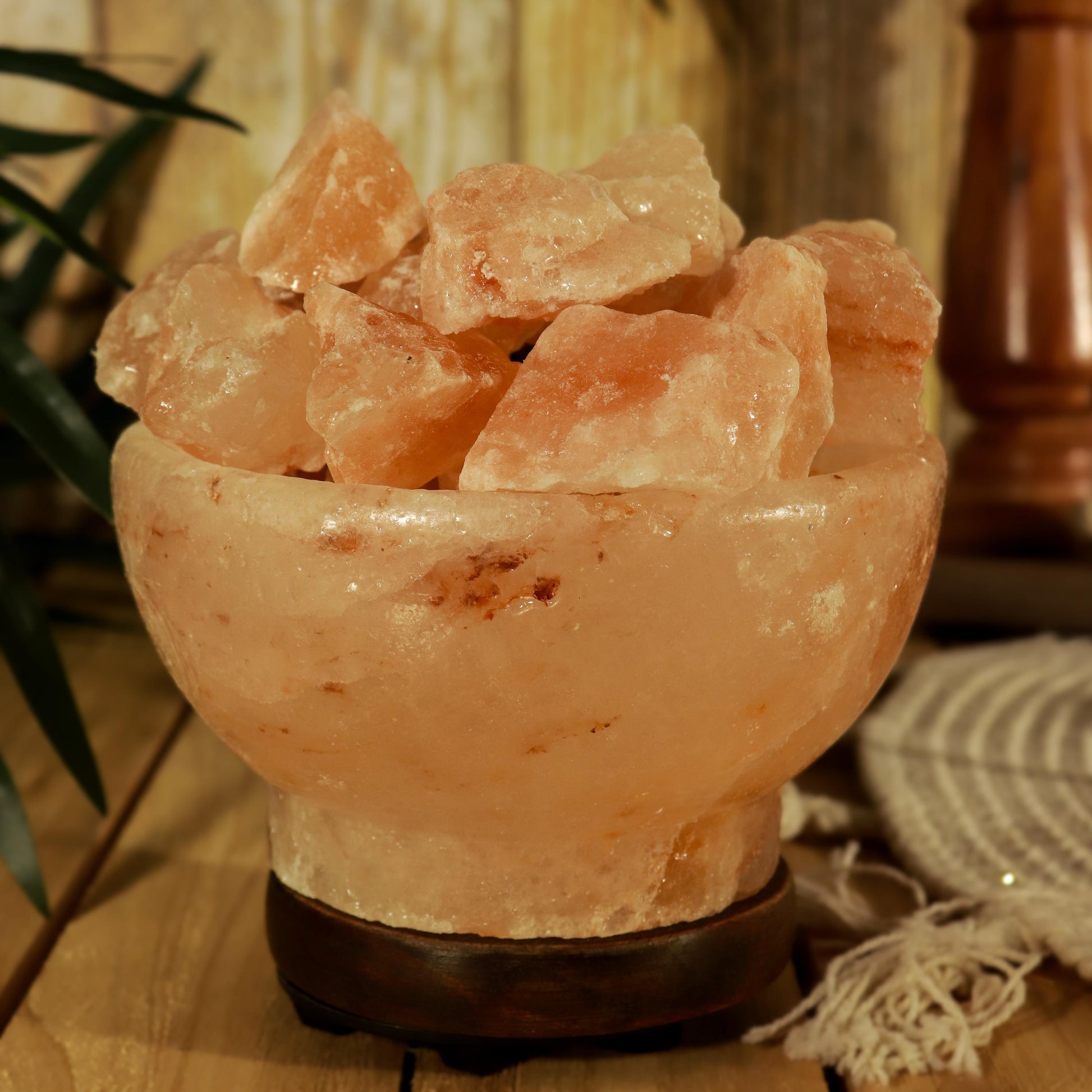 Himalayan Salt Lamp Fire Bowl, Natural Pink Salt Lamp, Dimming Lamp, Warm Ambiance Light, Table Lamp, Desk Lamp, Stunning Home Decor