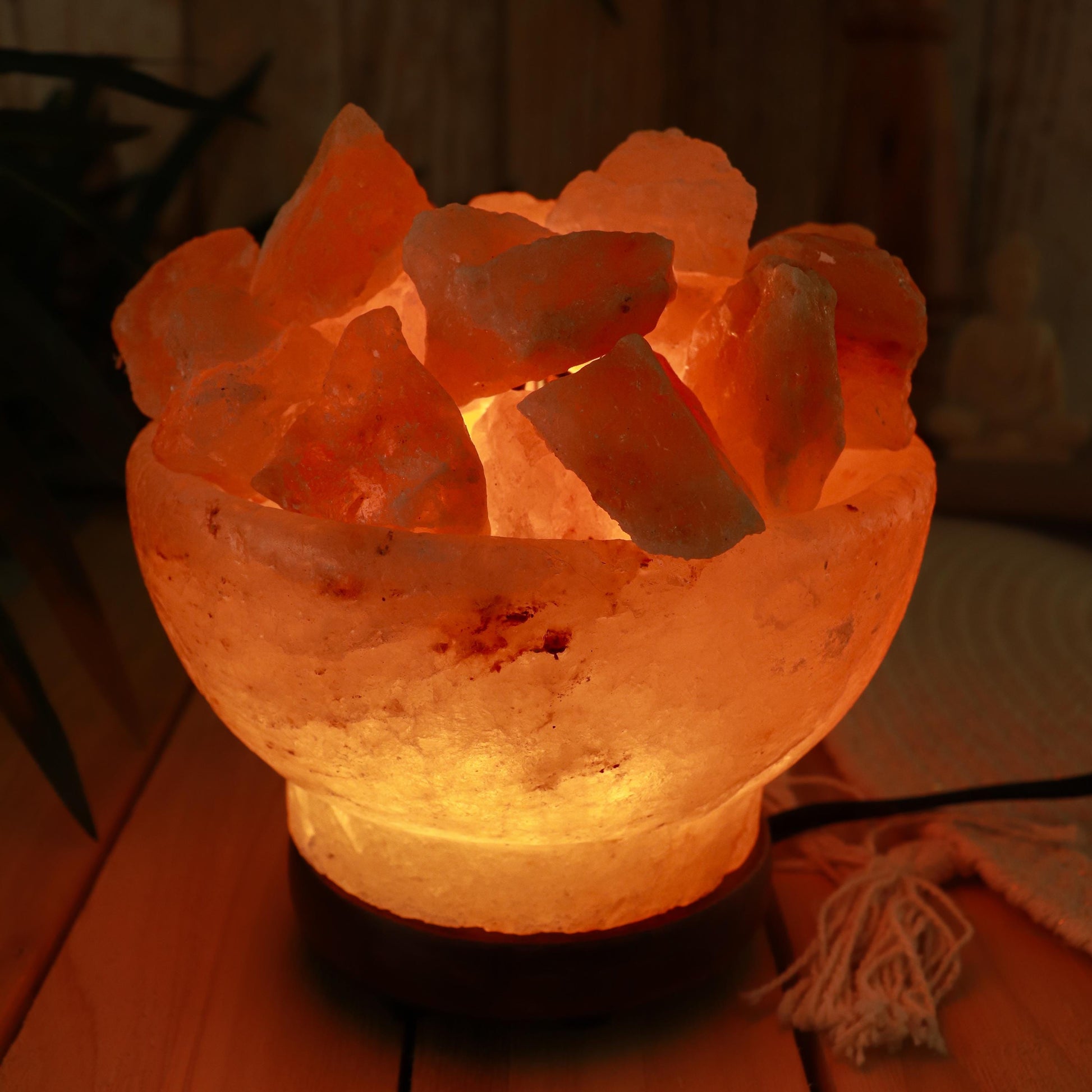 Himalayan Salt Lamp Fire Bowl, Natural Pink Salt Lamp, Dimming Lamp, Warm Ambiance Light, Table Lamp, Desk Lamp, Stunning Home Decor