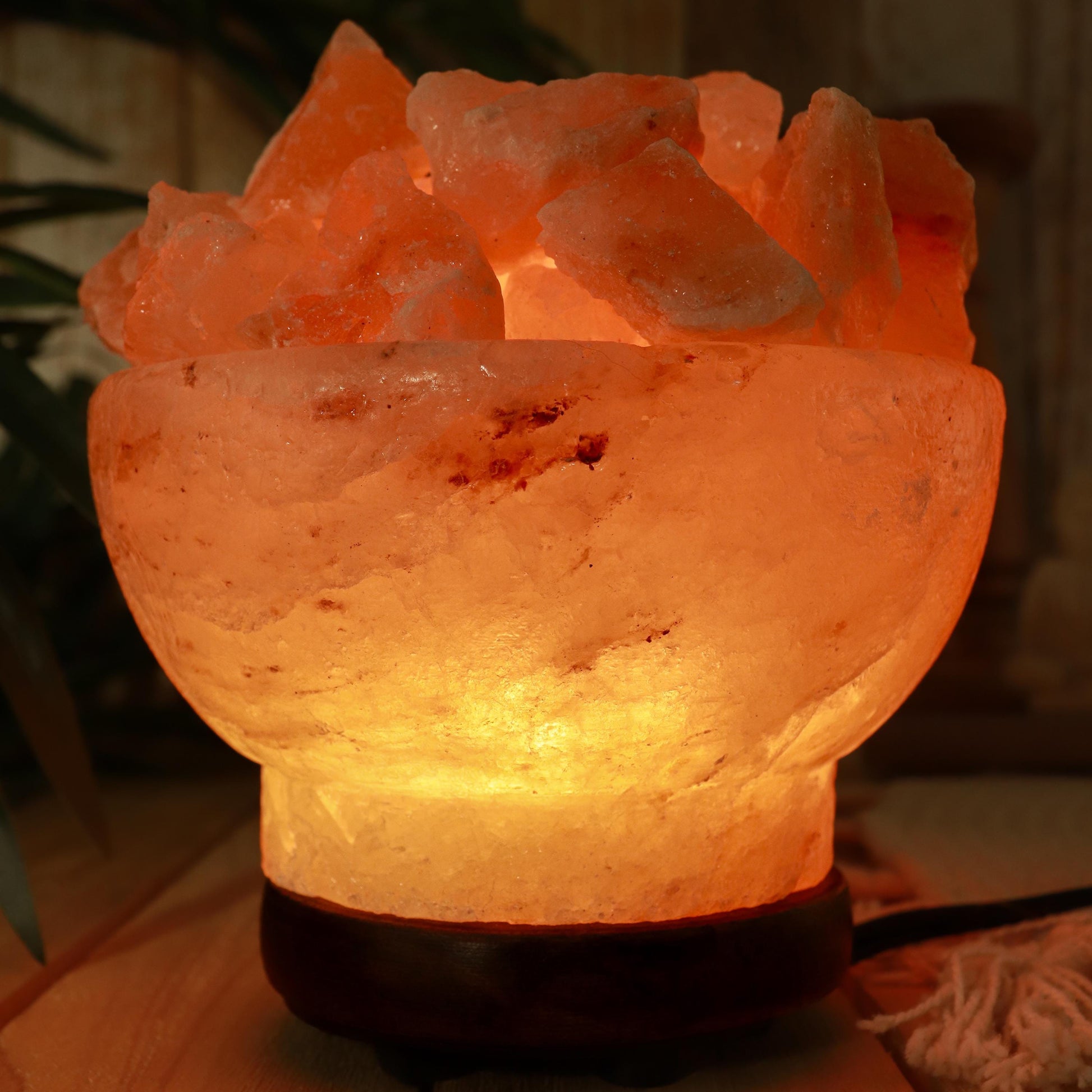 Himalayan Salt Lamp Fire Bowl, Natural Pink Salt Lamp, Dimming Lamp, Warm Ambiance Light, Table Lamp, Desk Lamp, Stunning Home Decor