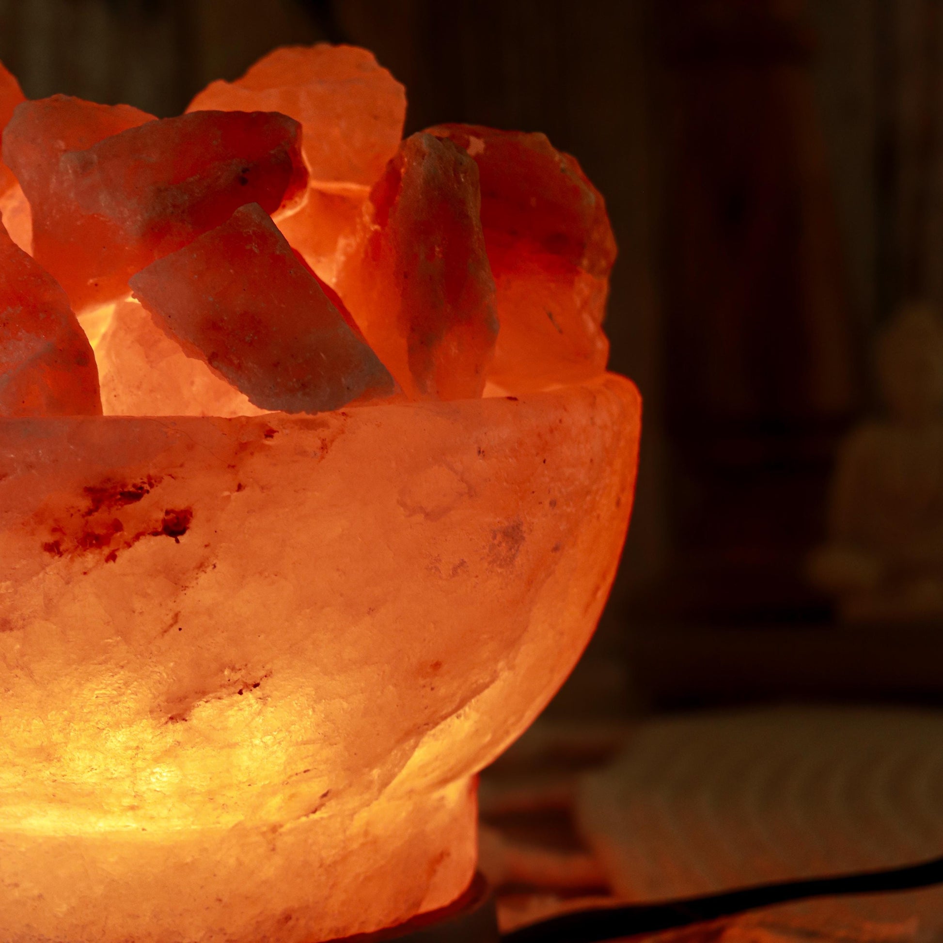 Himalayan Salt Lamp Fire Bowl, Natural Pink Salt Lamp, Dimming Lamp, Warm Ambiance Light, Table Lamp, Desk Lamp, Stunning Home Decor