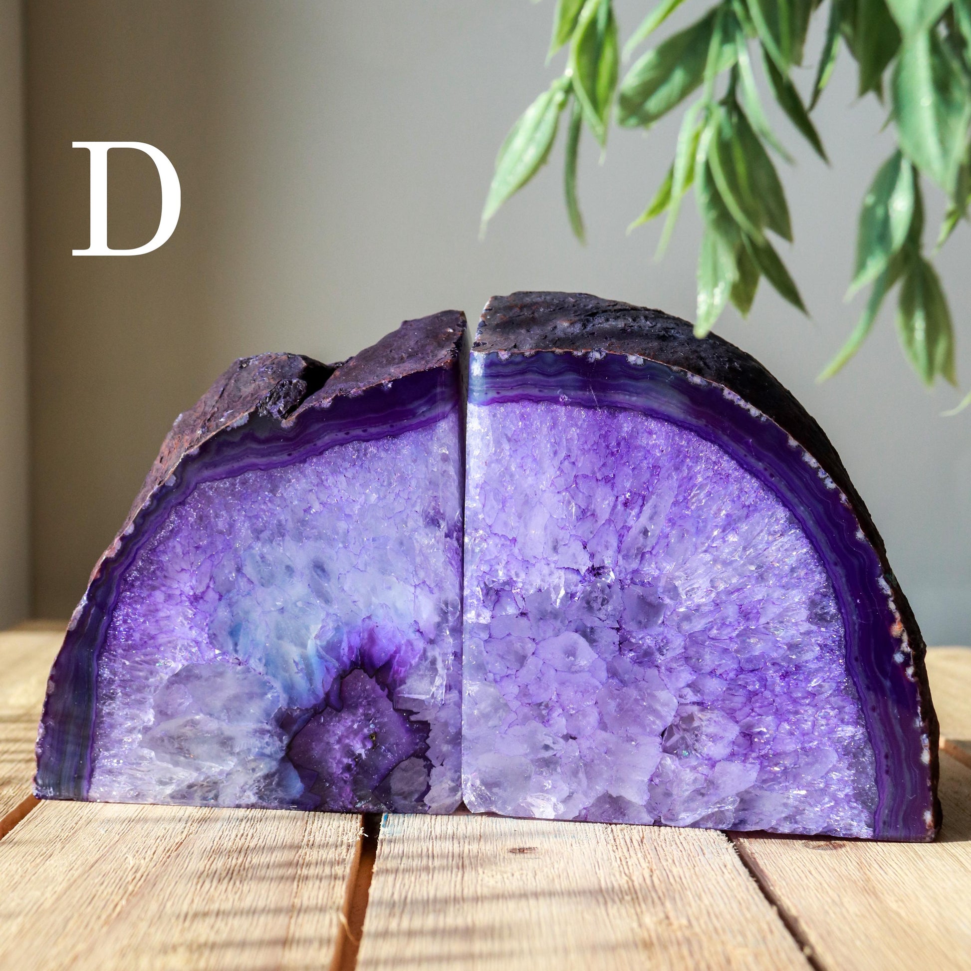 Crystal Agate Bookends, Purple Bookends, Spiritual Home Decor, Ethically Sourced - PICK YOUR OWN