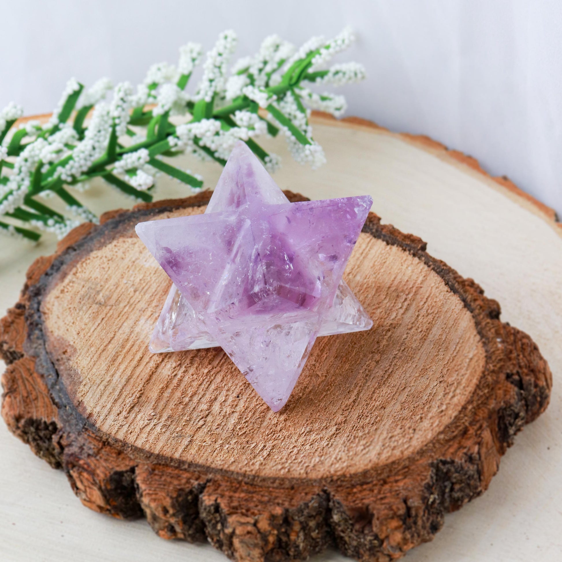 Amethyst Merkaba, Polished Amethyst Crystal, Ethically Sourced, Boho Chic Home Decor, Stress and Anxiety Reducer