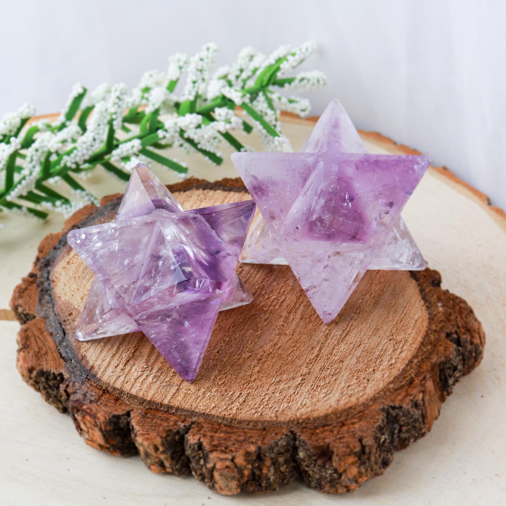 Amethyst Merkaba, Polished Amethyst Crystal, Ethically Sourced, Boho Chic Home Decor, Stress and Anxiety Reducer