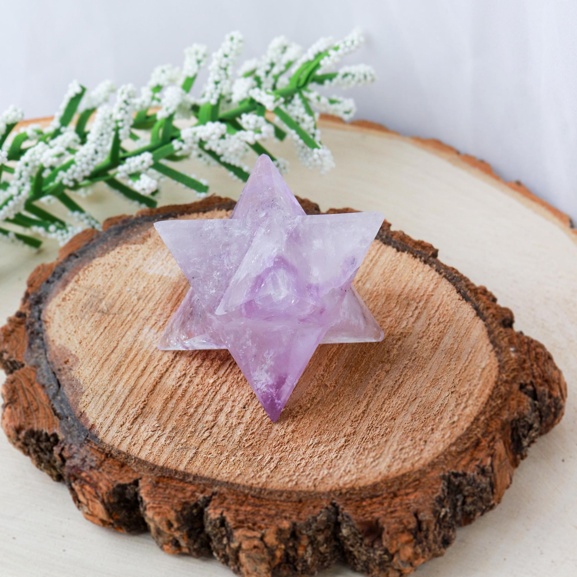 Amethyst Merkaba, Polished Amethyst Crystal, Ethically Sourced, Boho Chic Home Decor, Stress and Anxiety Reducer