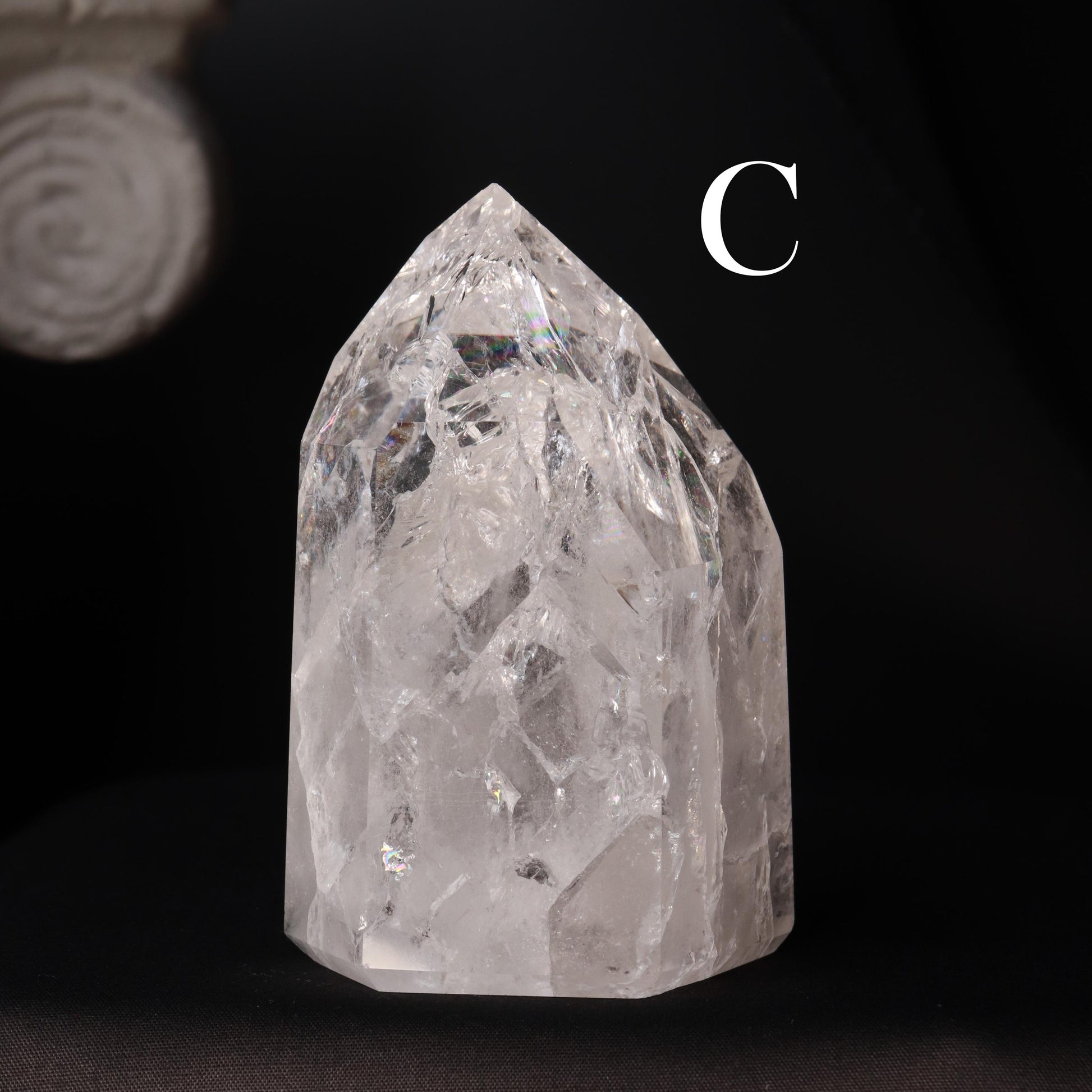 Fire and Ice Cracked Quartz Healing Crystal Point, Great for Visual Meditation