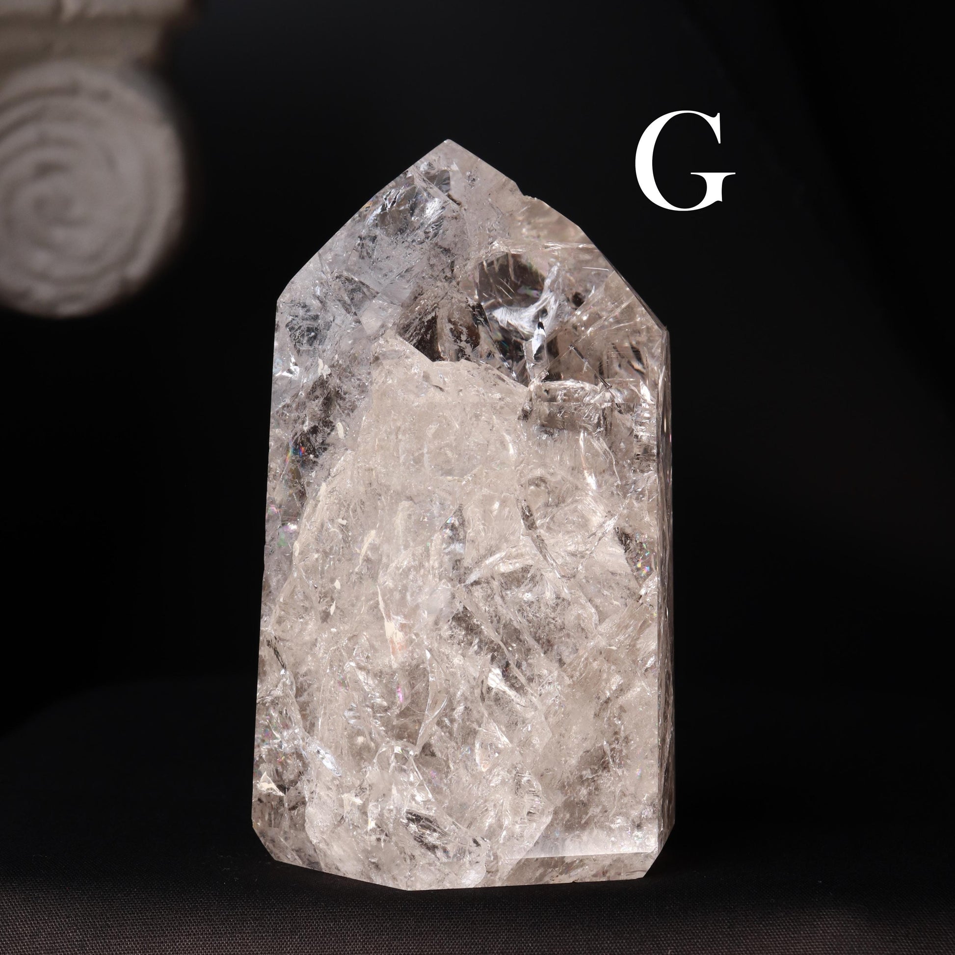 Fire and Ice Cracked Quartz Healing Crystal Point, Great for Visual Meditation