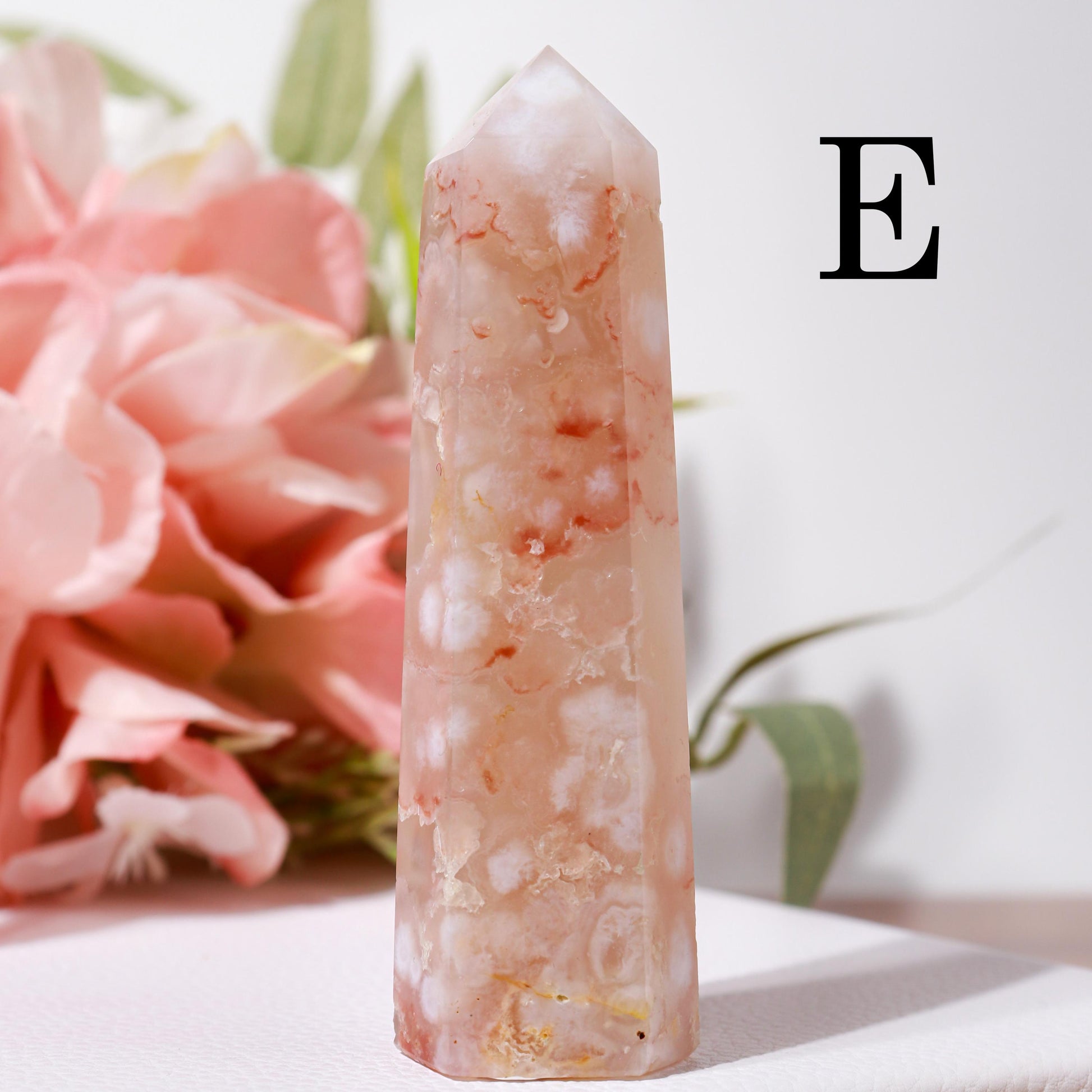 Flower Agate, Cherry Blossom Crystal, Ethically Sourced Crystals, Spring Home Decor, Polished Gemstone Towers