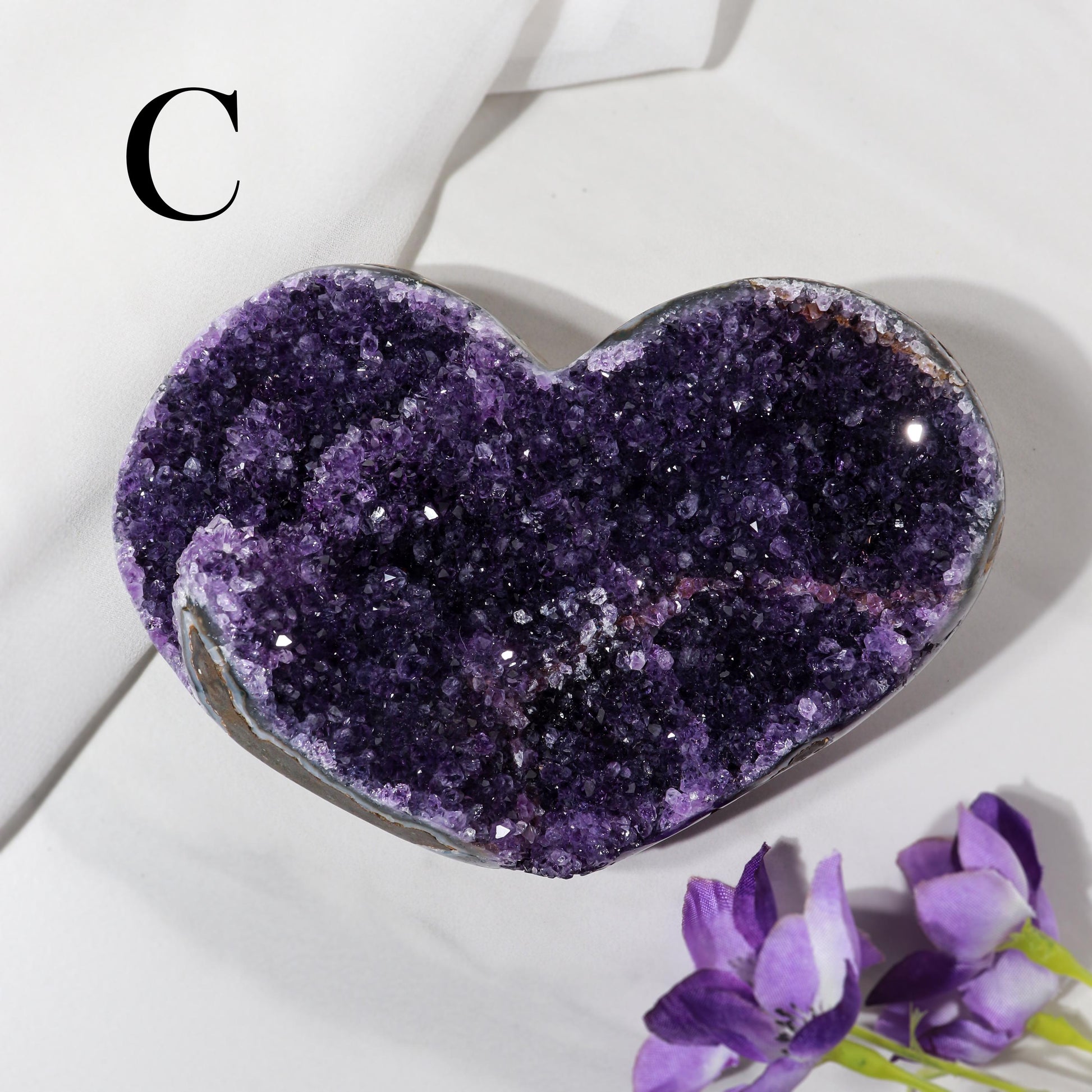 Amethyst Hearts, Ethically Sourced, Heart Shaped Gemstones, Home Decor, February Birthstone - PICK YOUR OWN