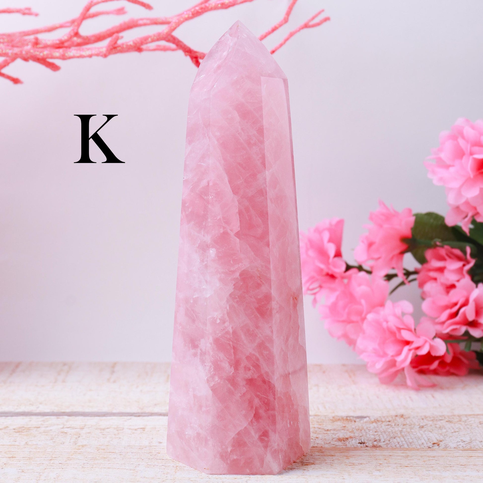 Rose Quartz Point, Grade A Quality, Rainbow Inclusions, Ethically Sourced, Heart Chakra - PICK YOUR OWN!