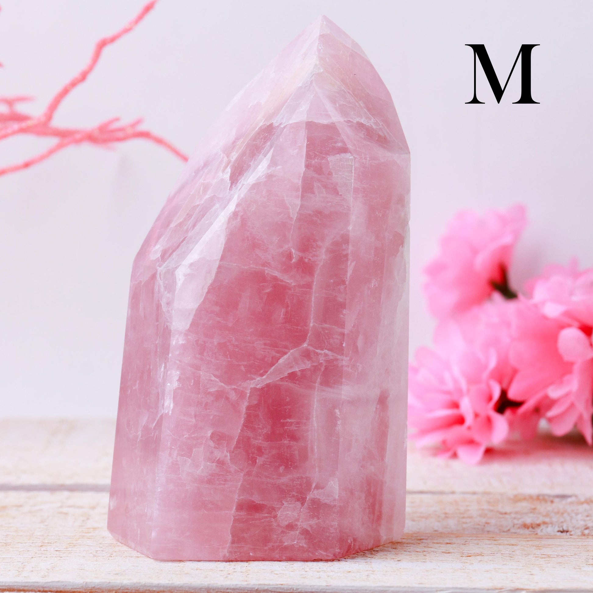Rose Quartz Point, Grade A Quality, Rainbow Inclusions, Ethically Sourced, Heart Chakra - PICK YOUR OWN!