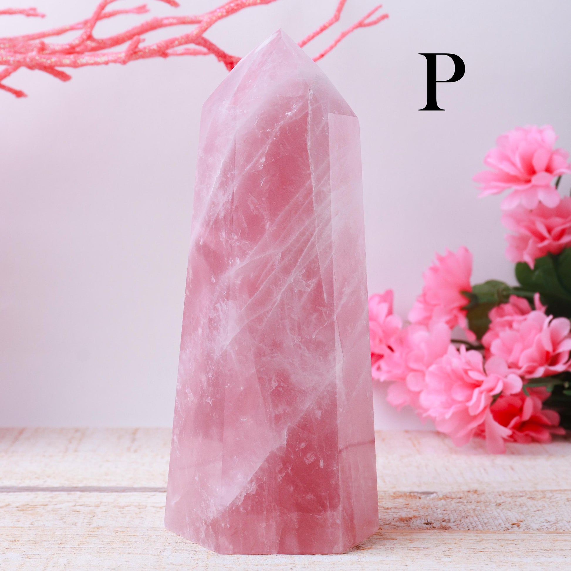 Rose Quartz Point, Grade A Quality, Rainbow Inclusions, Ethically Sourced, Heart Chakra - PICK YOUR OWN!