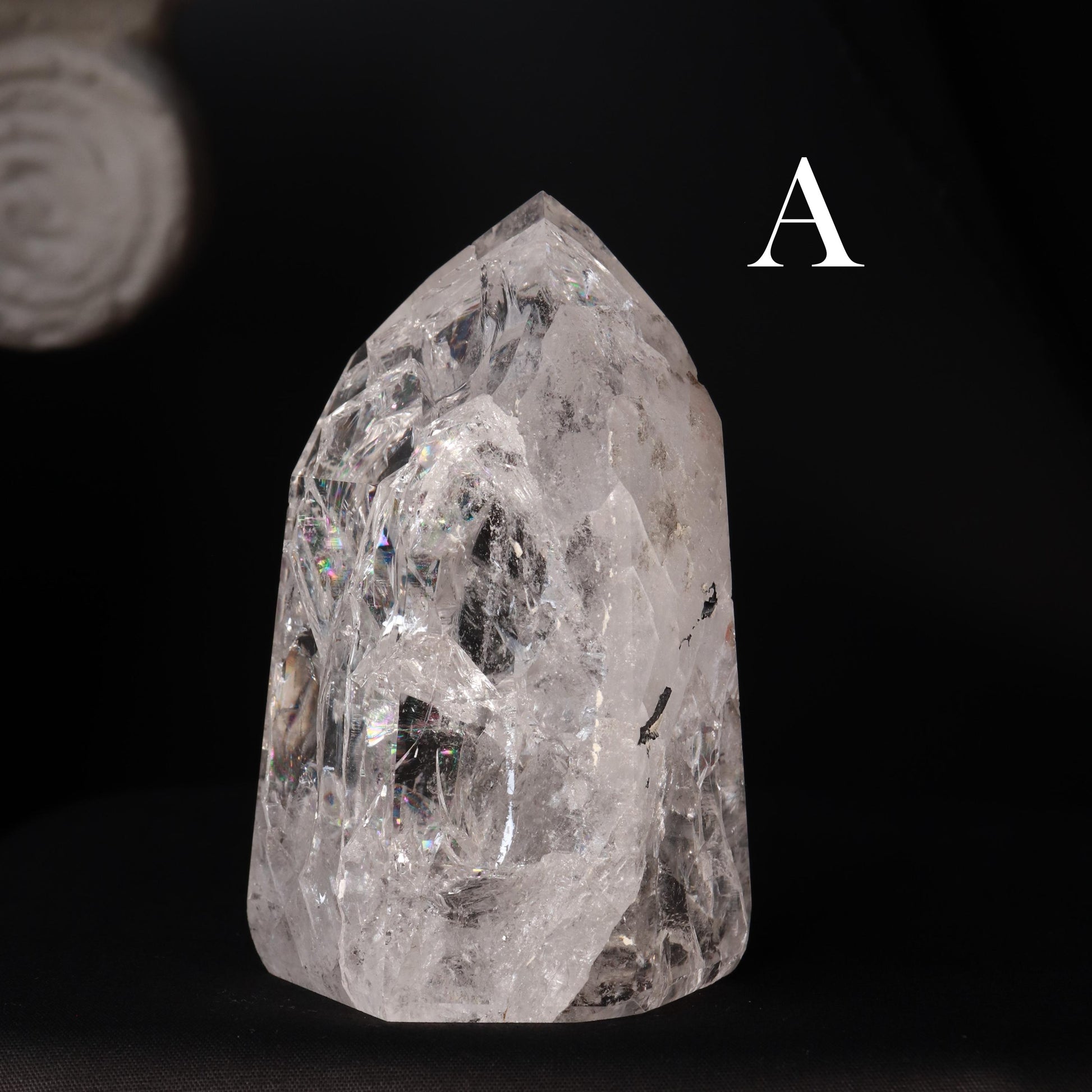 Fire and Ice Cracked Quartz Healing Crystal Point, Great for Visual Meditation