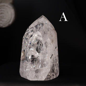 Fire and Ice Cracked Quartz Healing Crystal Point, Great for Visual Meditation