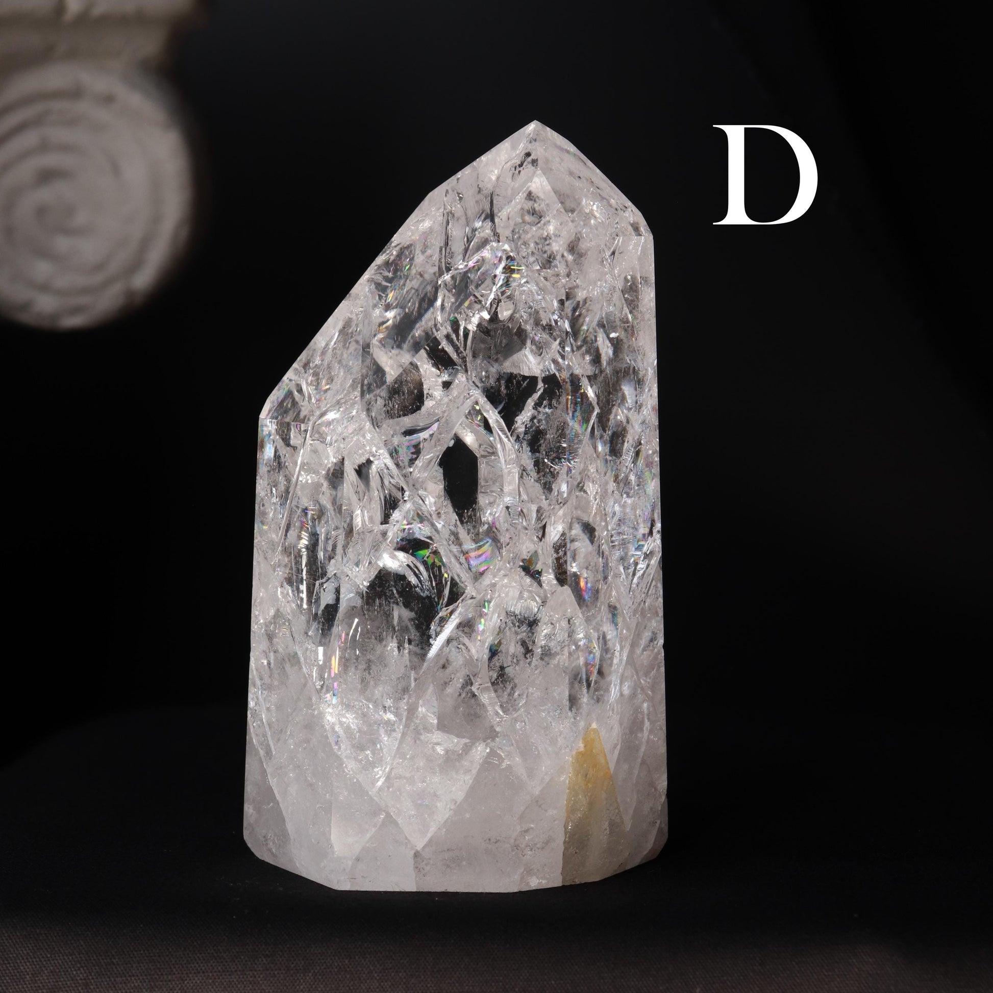 Fire and Ice Cracked Quartz Healing Crystal Point, Great for Visual Meditation