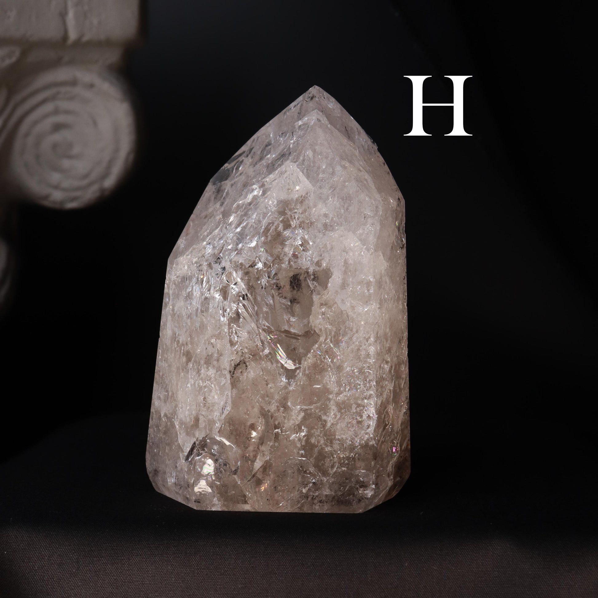 Fire and Ice Cracked Quartz Healing Crystal Point, Great for Visual Meditation