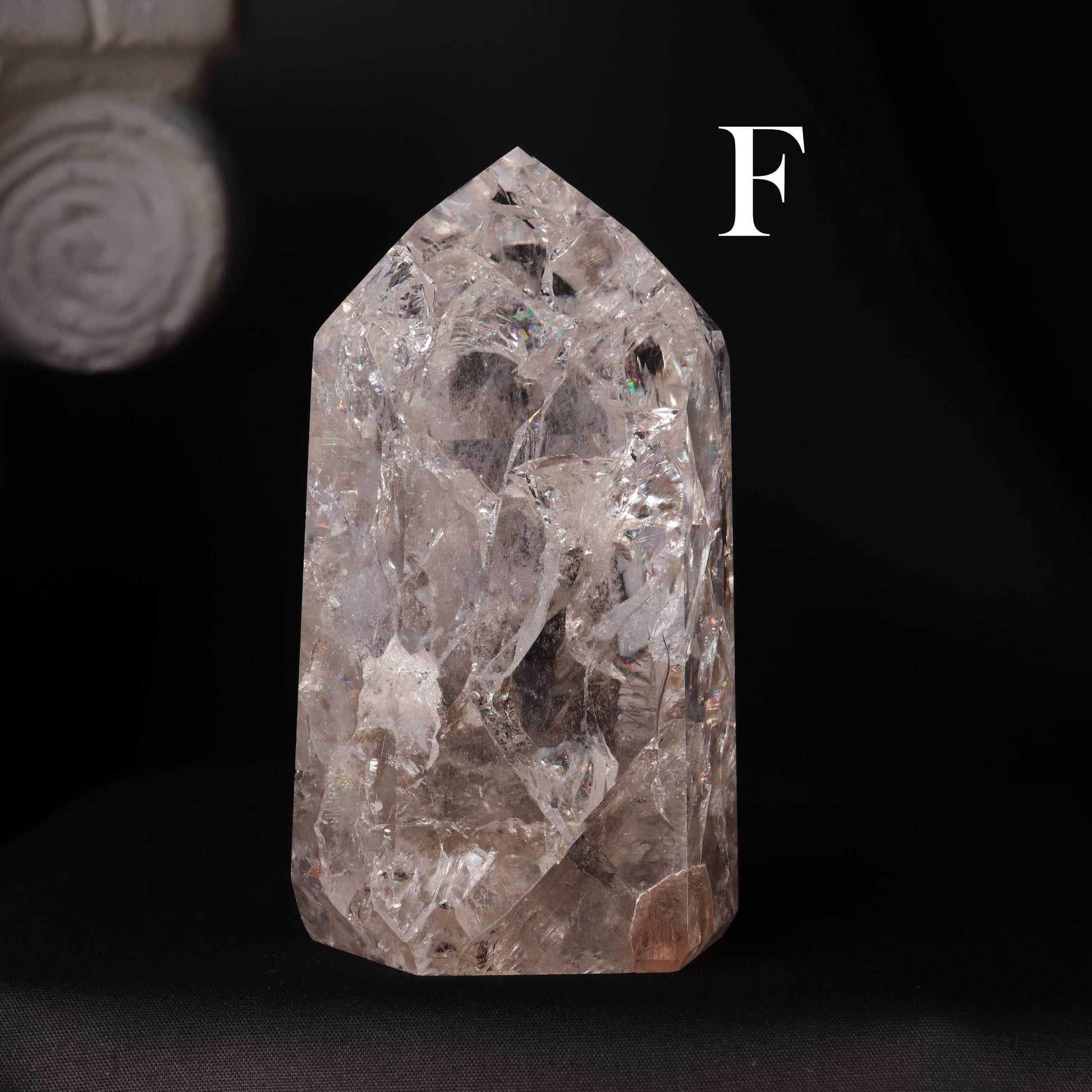 Fire and Ice Cracked Quartz Healing Crystal Point, Great for Visual Meditation