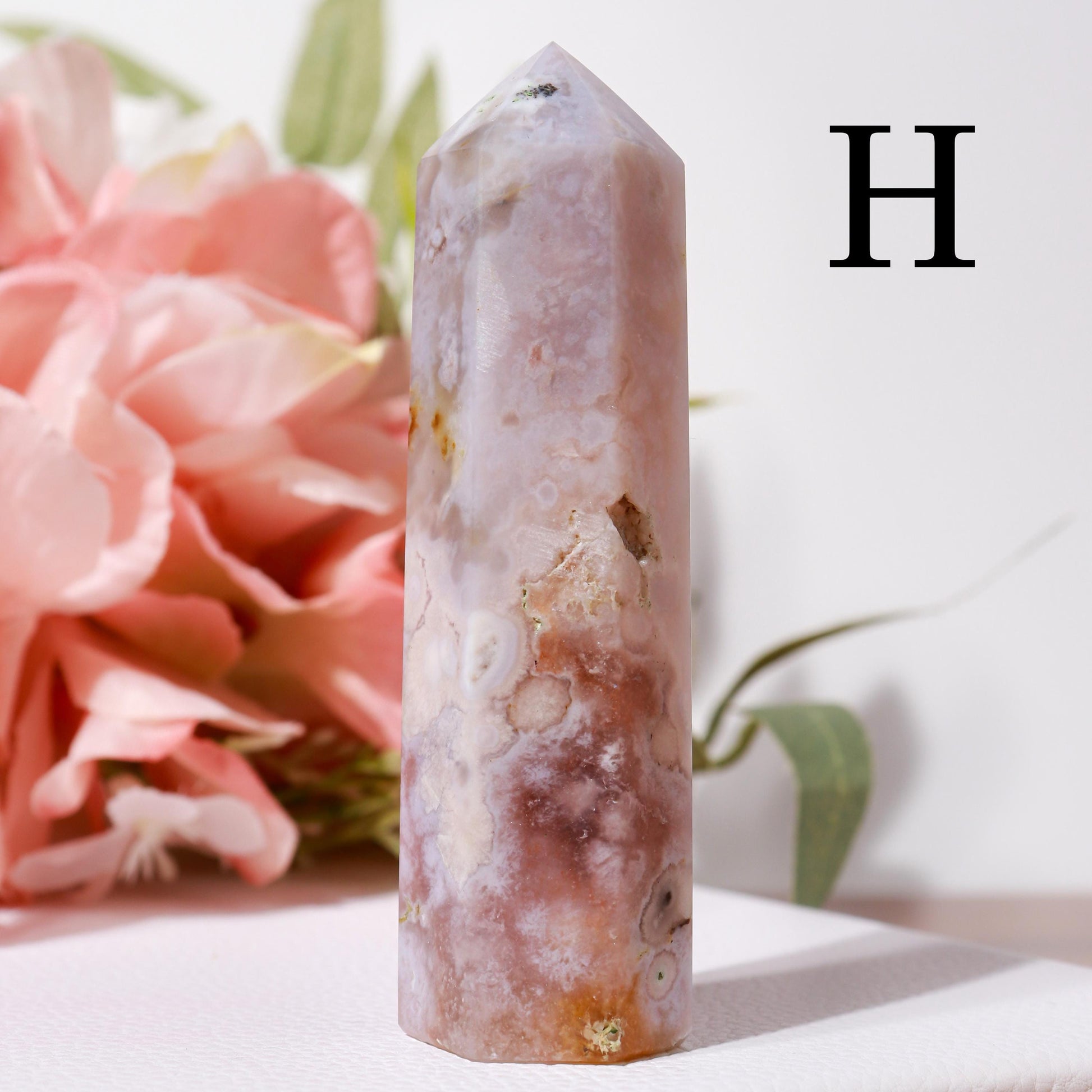 Flower Agate, Cherry Blossom Crystal, Ethically Sourced Crystals, Spring Home Decor, Polished Gemstone Towers