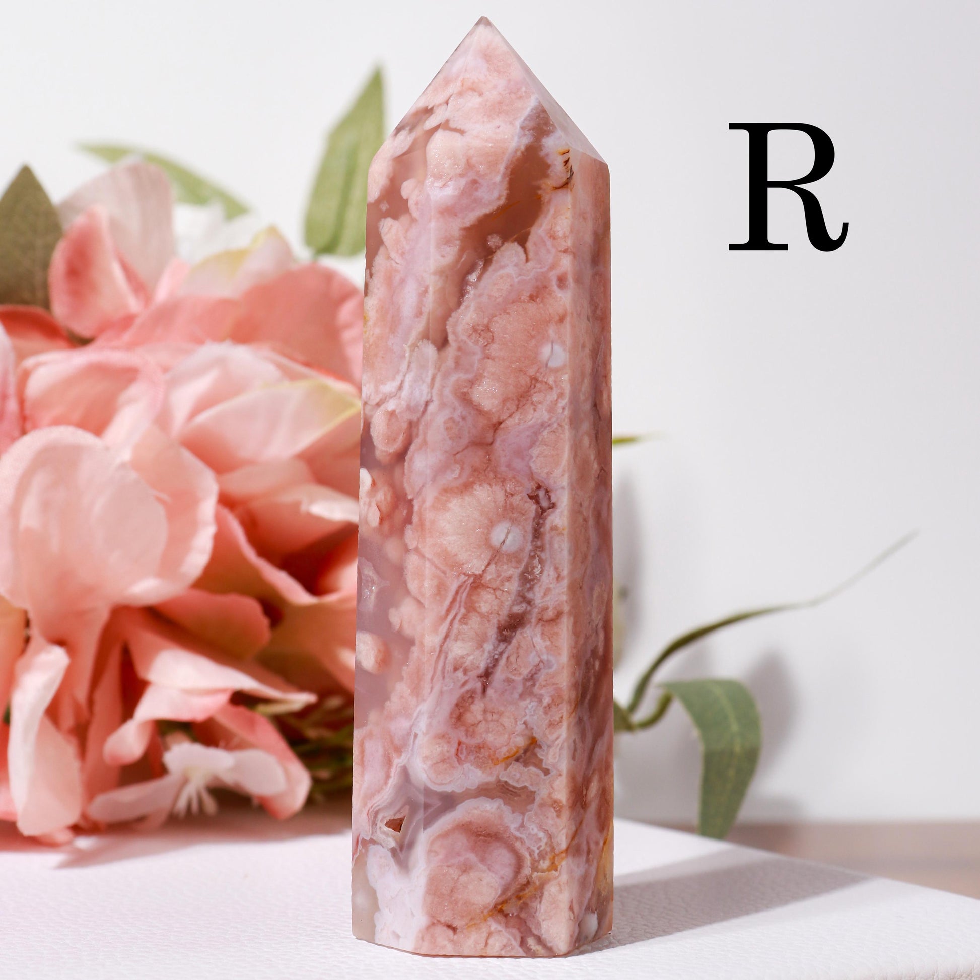 Flower Agate, Cherry Blossom Crystal, Ethically Sourced Crystals, Spring Home Decor, Polished Gemstone Towers