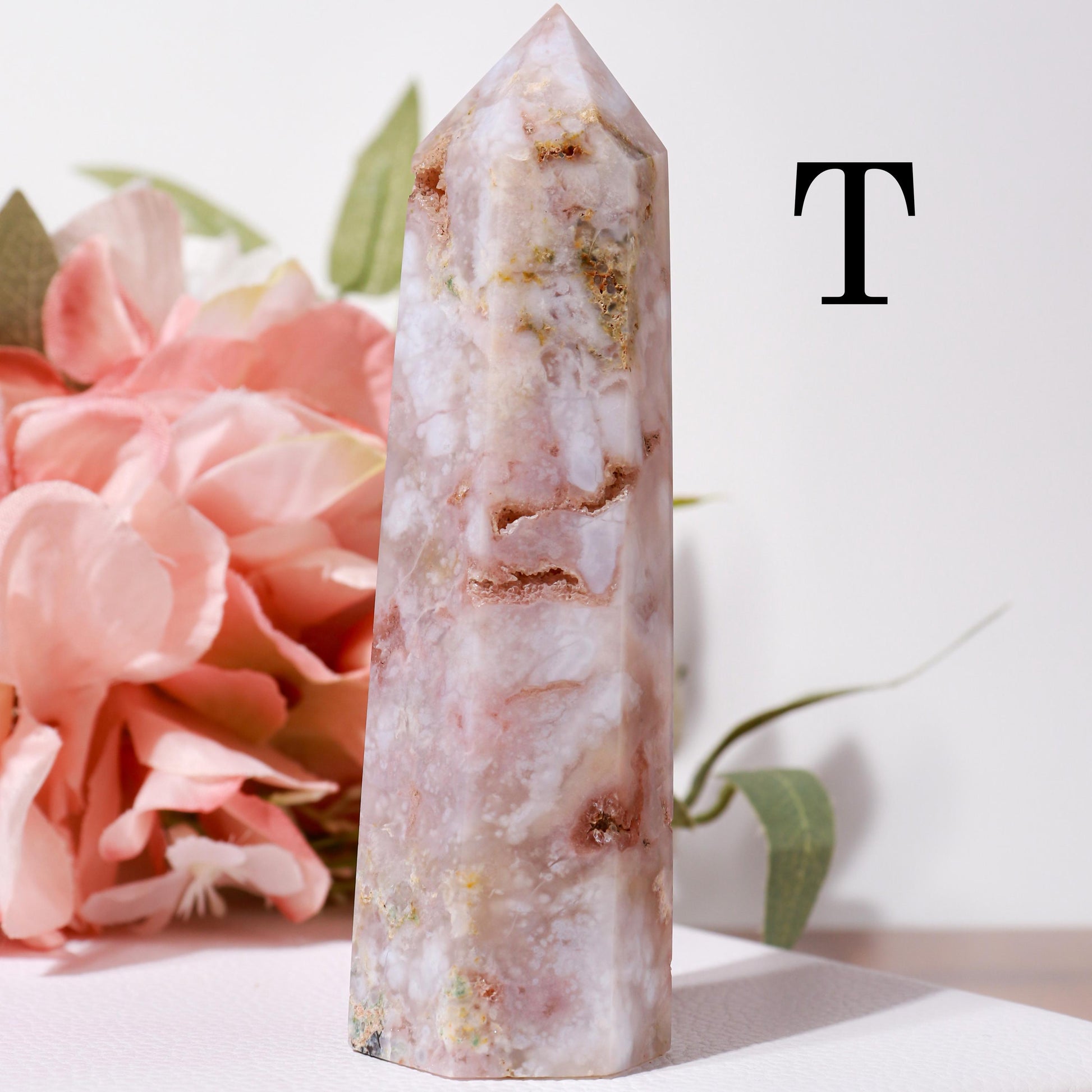Flower Agate, Cherry Blossom Crystal, Ethically Sourced Crystals, Spring Home Decor, Polished Gemstone Towers