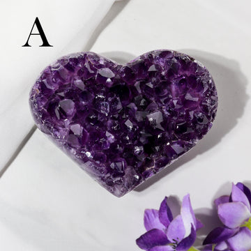 Amethyst Hearts, Ethically Sourced, Heart Shaped Gemstones, Home Decor, February Birthstone - PICK YOUR OWN