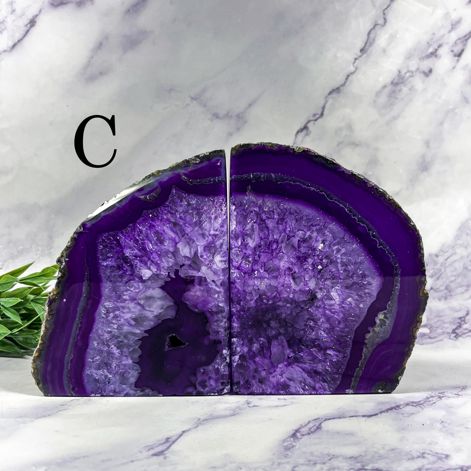 Crystal Agate Bookends, Purple Bookends, Spiritual Home Decor, Ethically Sourced - PICK YOUR OWN