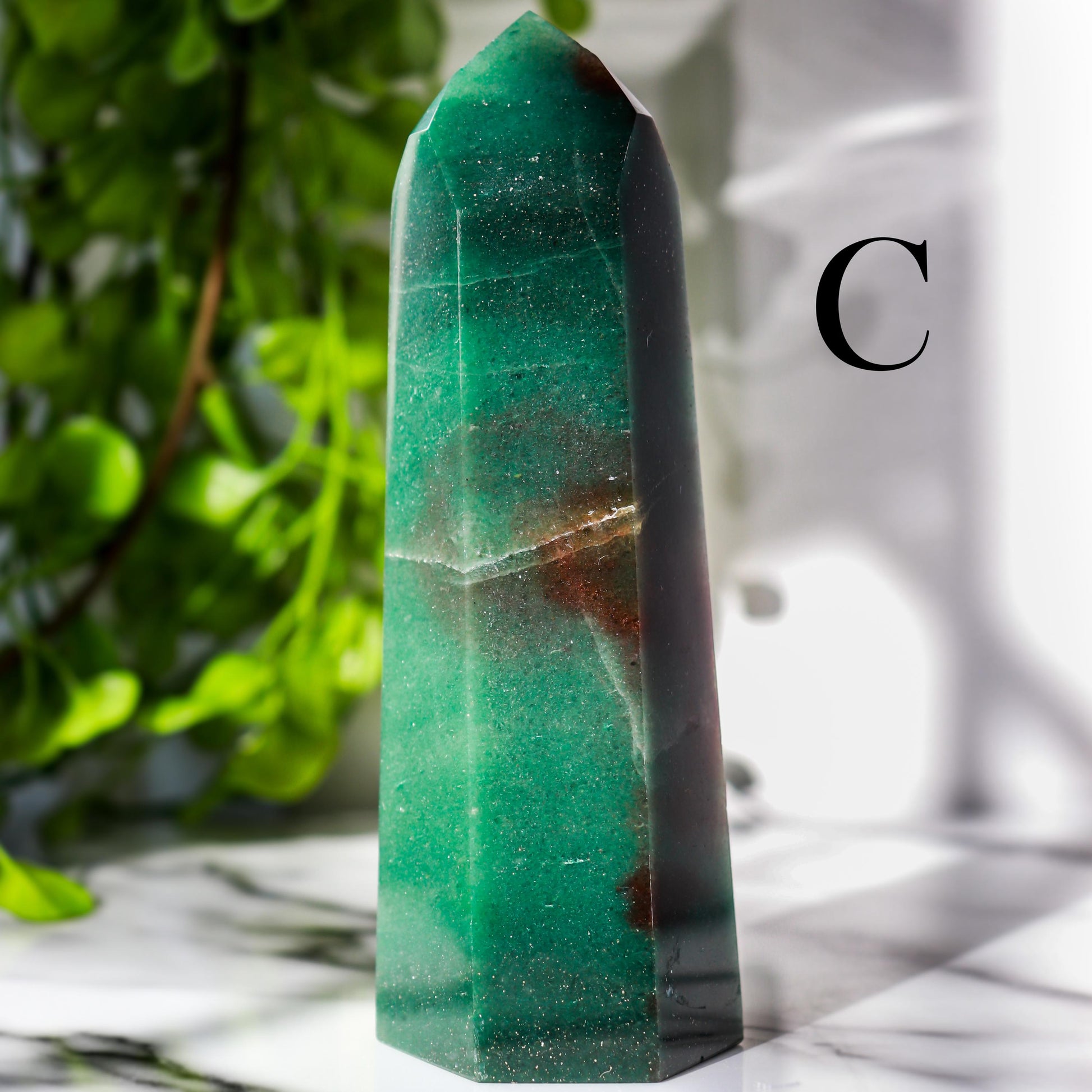 GRADE AAA Green Aventurine Tower – Healing Crystal for Heart Chakra, Natural Gemstone Tower, Polished Stone, Spiritual Gift, Energy Decor