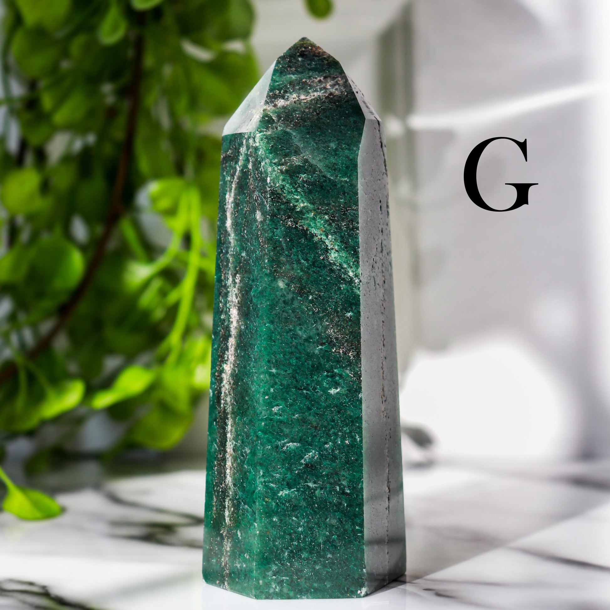 GRADE AAA Green Aventurine Tower – Healing Crystal for Heart Chakra, Natural Gemstone Tower, Polished Stone, Spiritual Gift, Energy Decor
