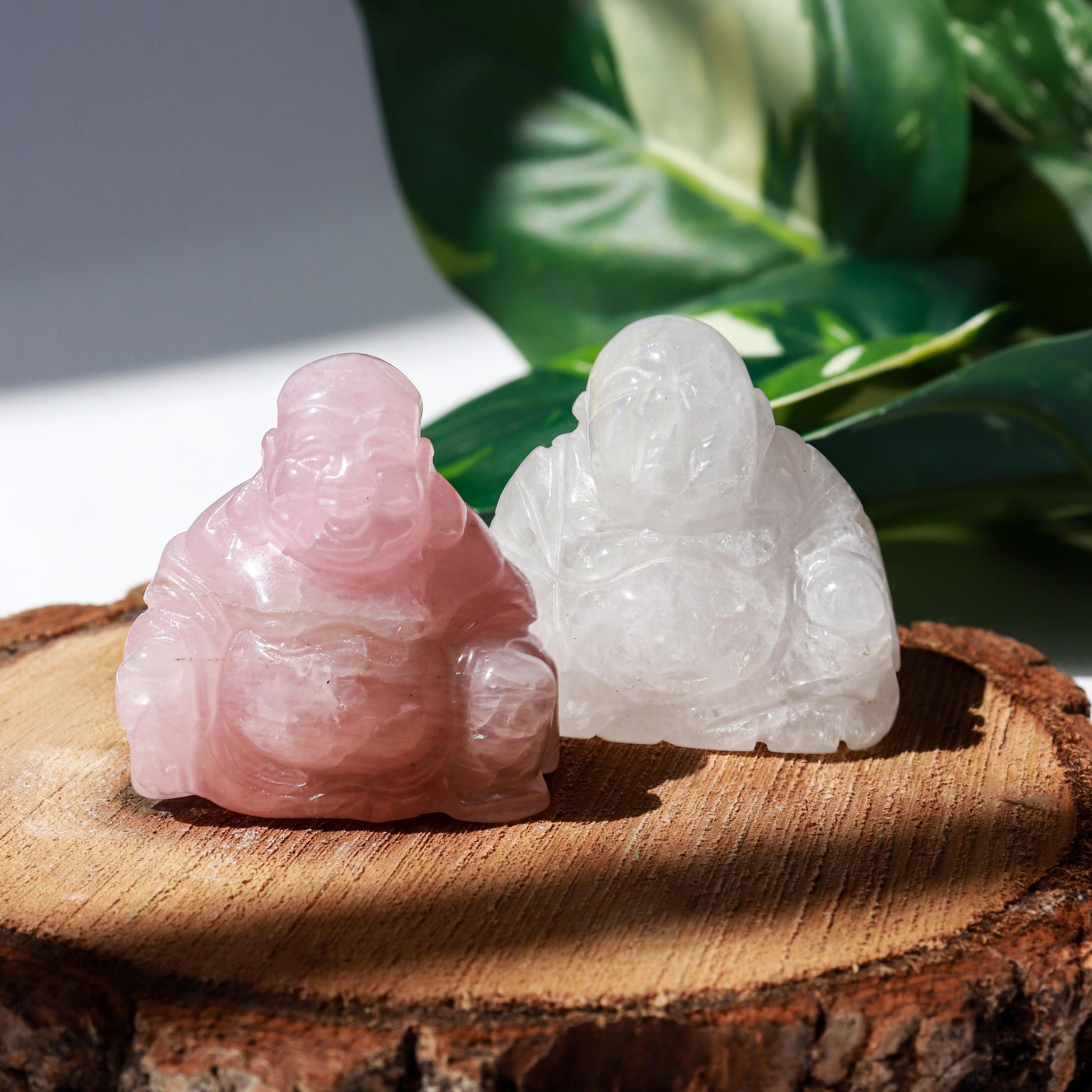 Rose Quartz Happy Buddha Statue, Carved Gemstone Buddha, Heart Chakra, Love Crystal - SOLD PER PIECE