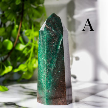 GRADE AAA Green Aventurine Tower – Healing Crystal for Heart Chakra, Natural Gemstone Tower, Polished Stone, Spiritual Gift, Energy Decor