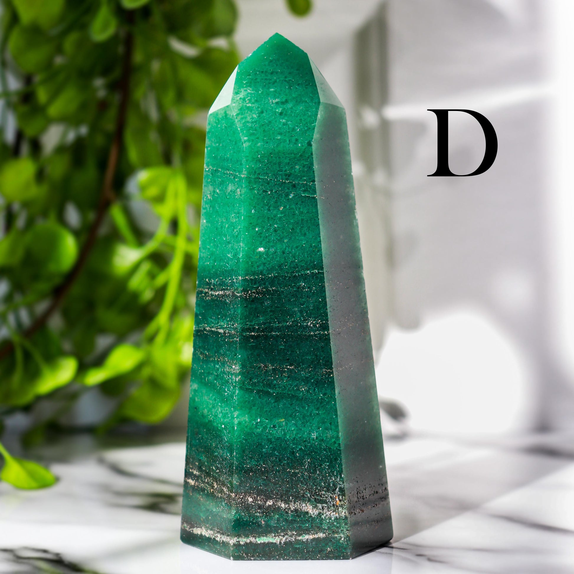 GRADE AAA Green Aventurine Tower – Healing Crystal for Heart Chakra, Natural Gemstone Tower, Polished Stone, Spiritual Gift, Energy Decor