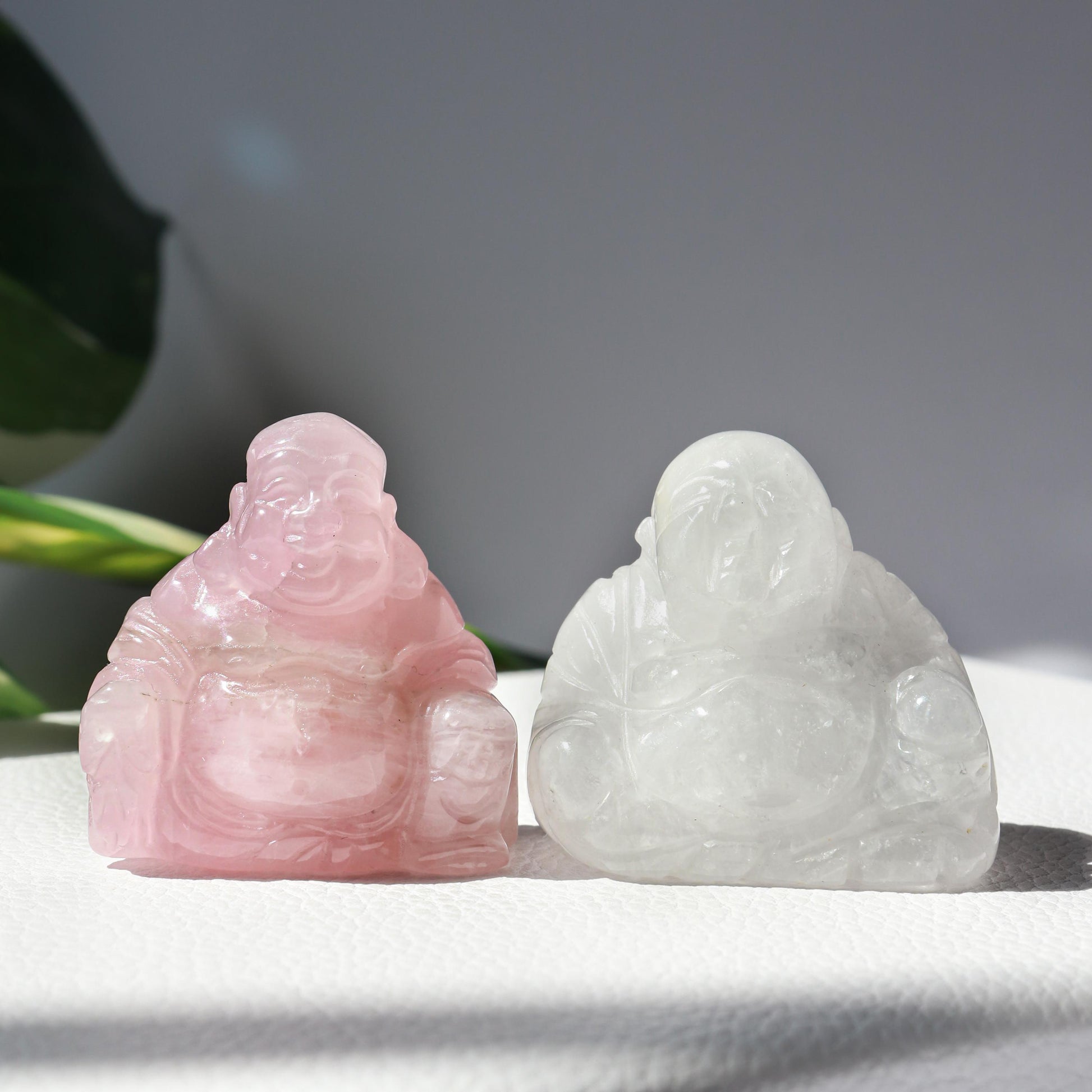 Rose Quartz Happy Buddha Statue, Carved Gemstone Buddha, Heart Chakra, Love Crystal - SOLD PER PIECE