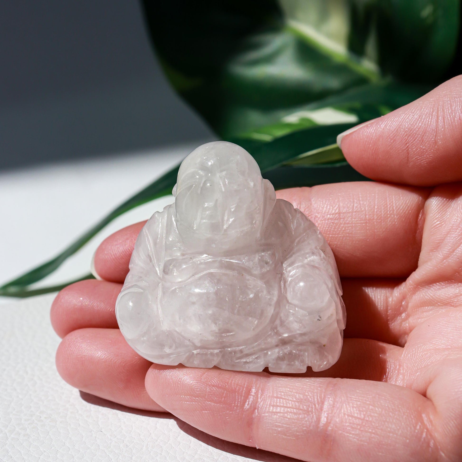 Rose Quartz Happy Buddha Statue, Carved Gemstone Buddha, Heart Chakra, Love Crystal - SOLD PER PIECE