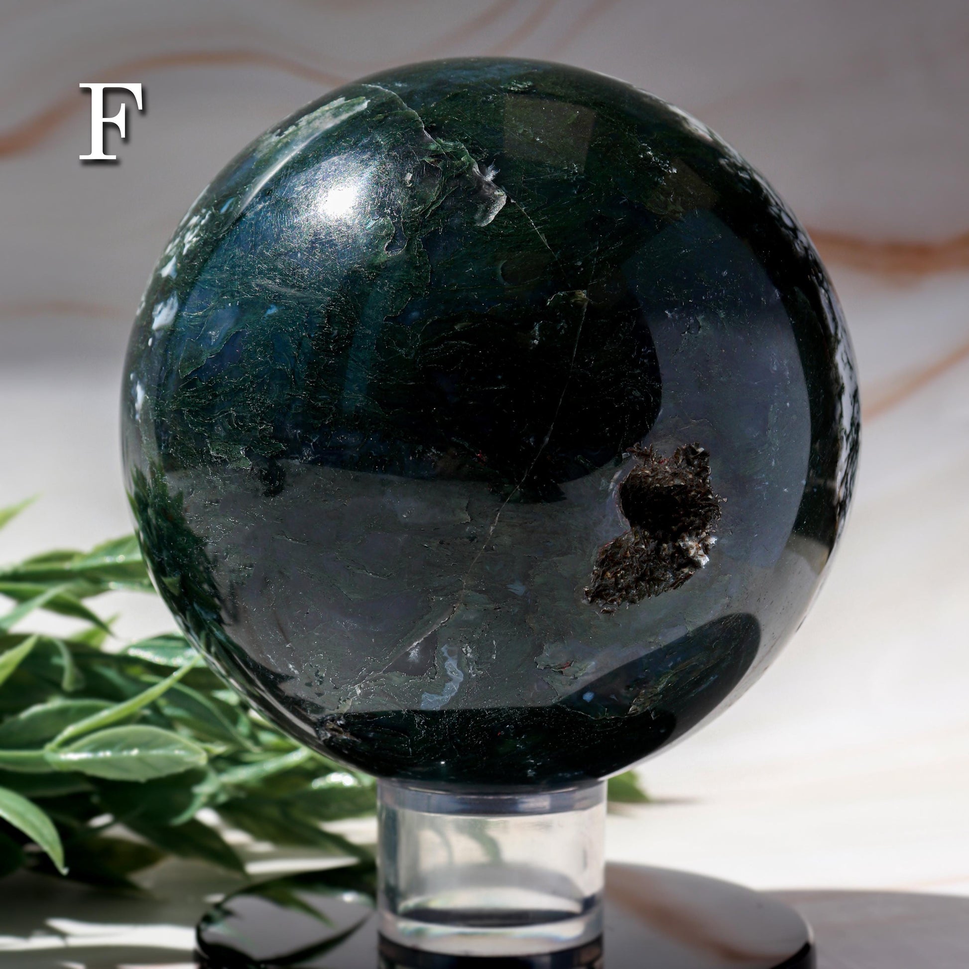 Moss Agate Sphere, Druzy Agate Spheres, Ethically Sourced - PICK YOUR OWN
