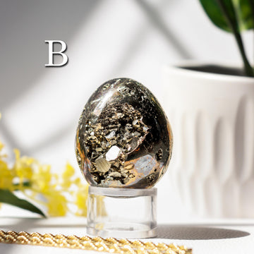 Natural Pyrite Egg, Ethically Sourced, Abundance and Prosperity, Easter Egg - PICK YOUR OWN