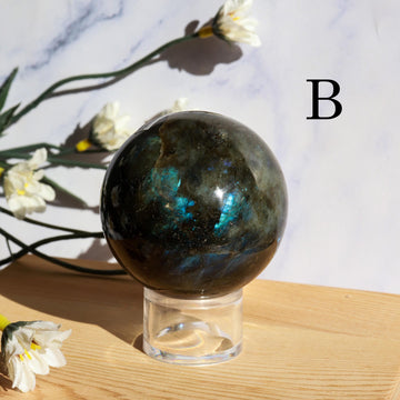 Labradorite Crystal Sphere with Beautiful Flash