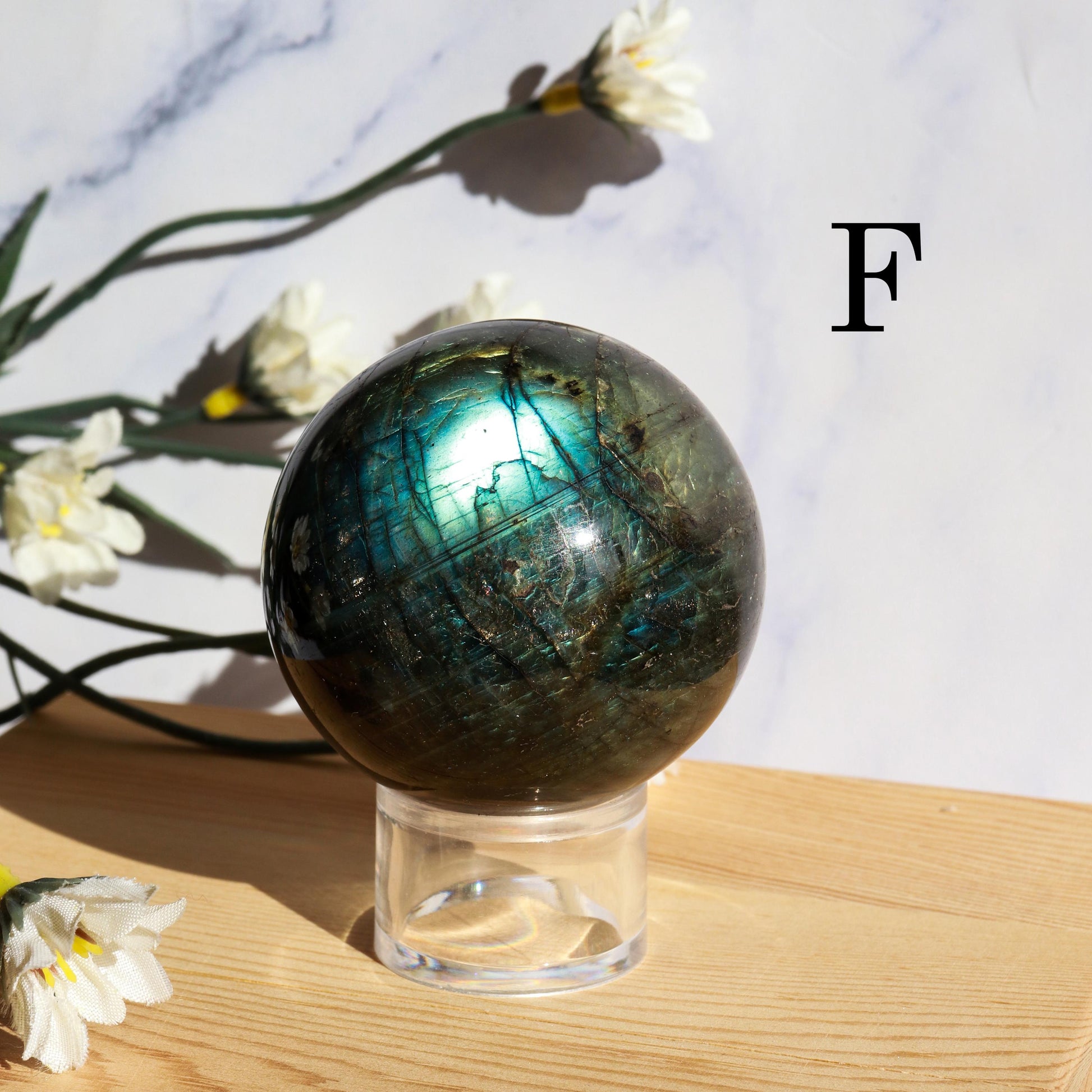 Labradorite Crystal Sphere with Beautiful Flash