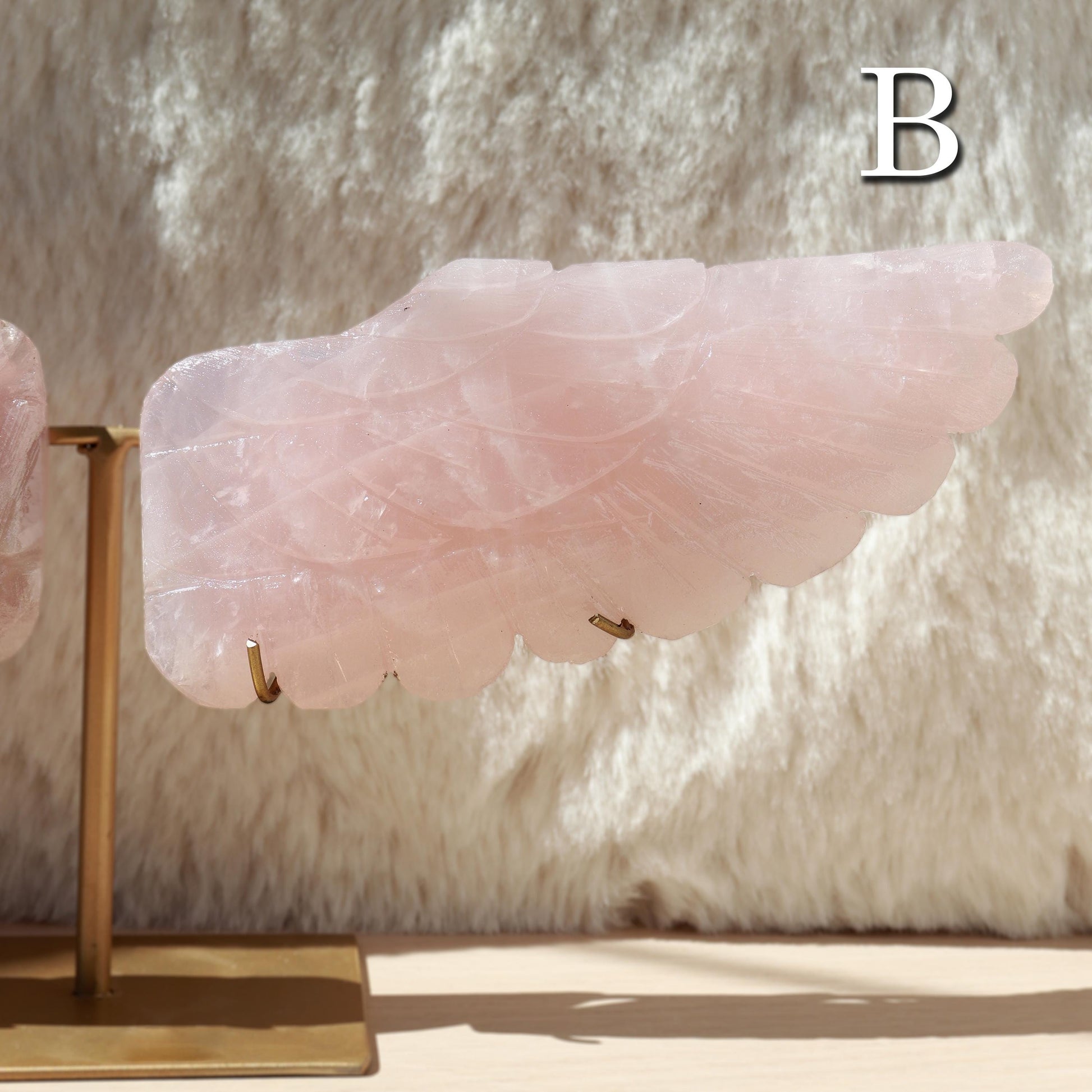 Rose Quartz Angel Wings, Self Love Stone, Polished Gemstone, Crystal Decor, Ethically Sourced