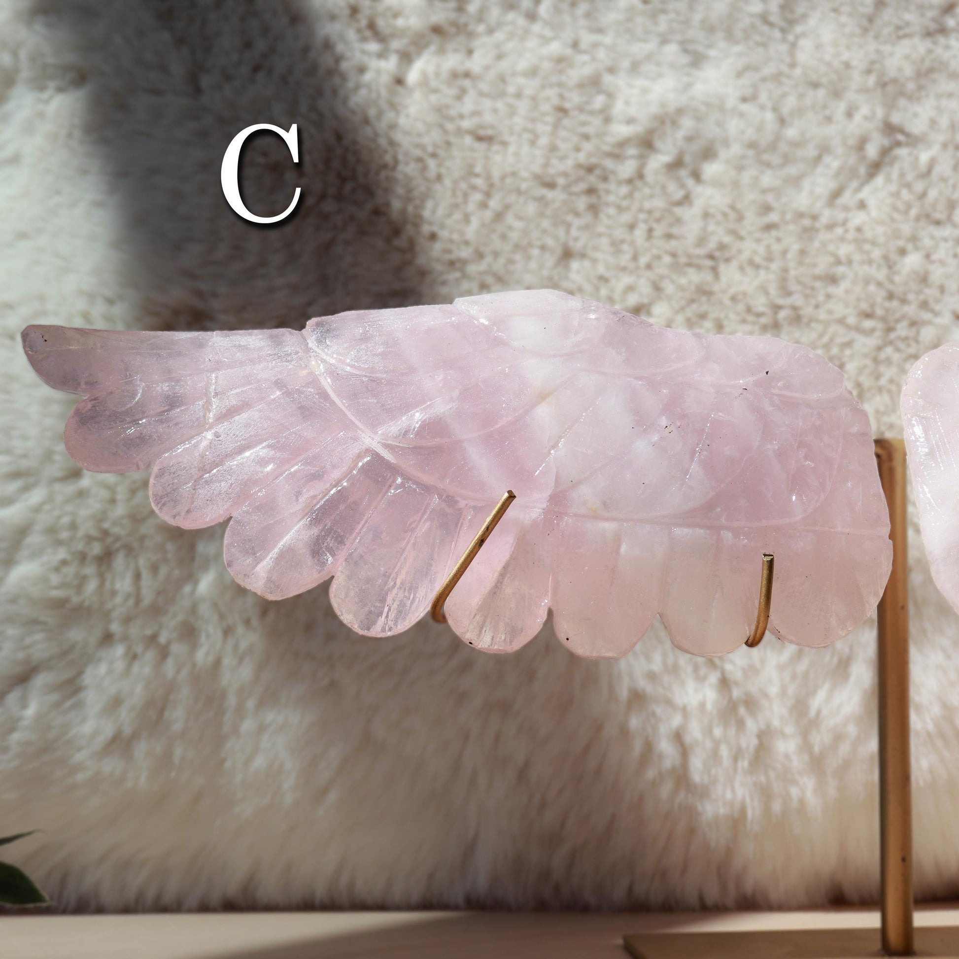 Rose Quartz Angel Wings, Self Love Stone, Polished Gemstone, Crystal Decor, Ethically Sourced