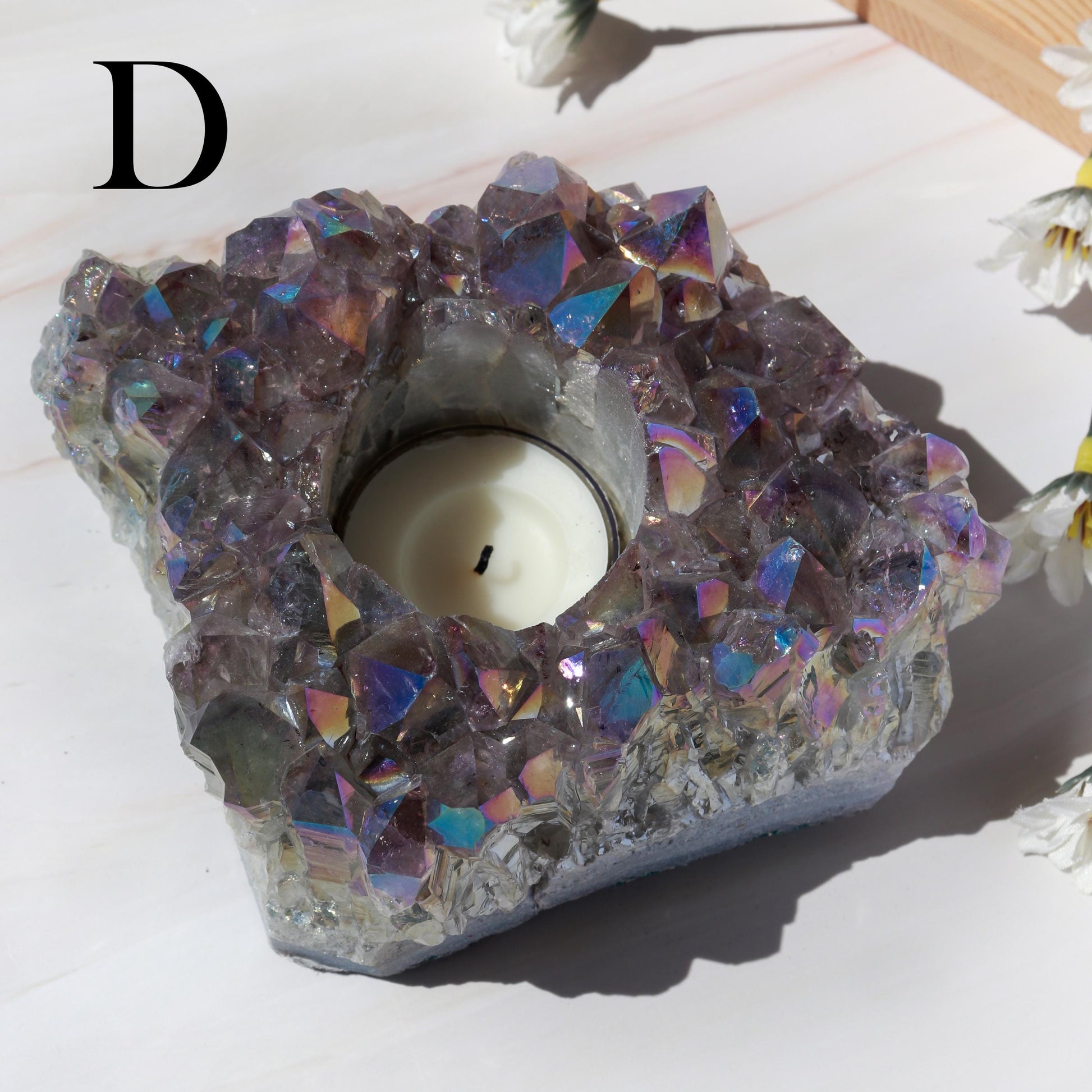 Amethyst Angel Aura Candle Holders, Ethically Sourced, Tealight Holder - PICK YOUR OWN