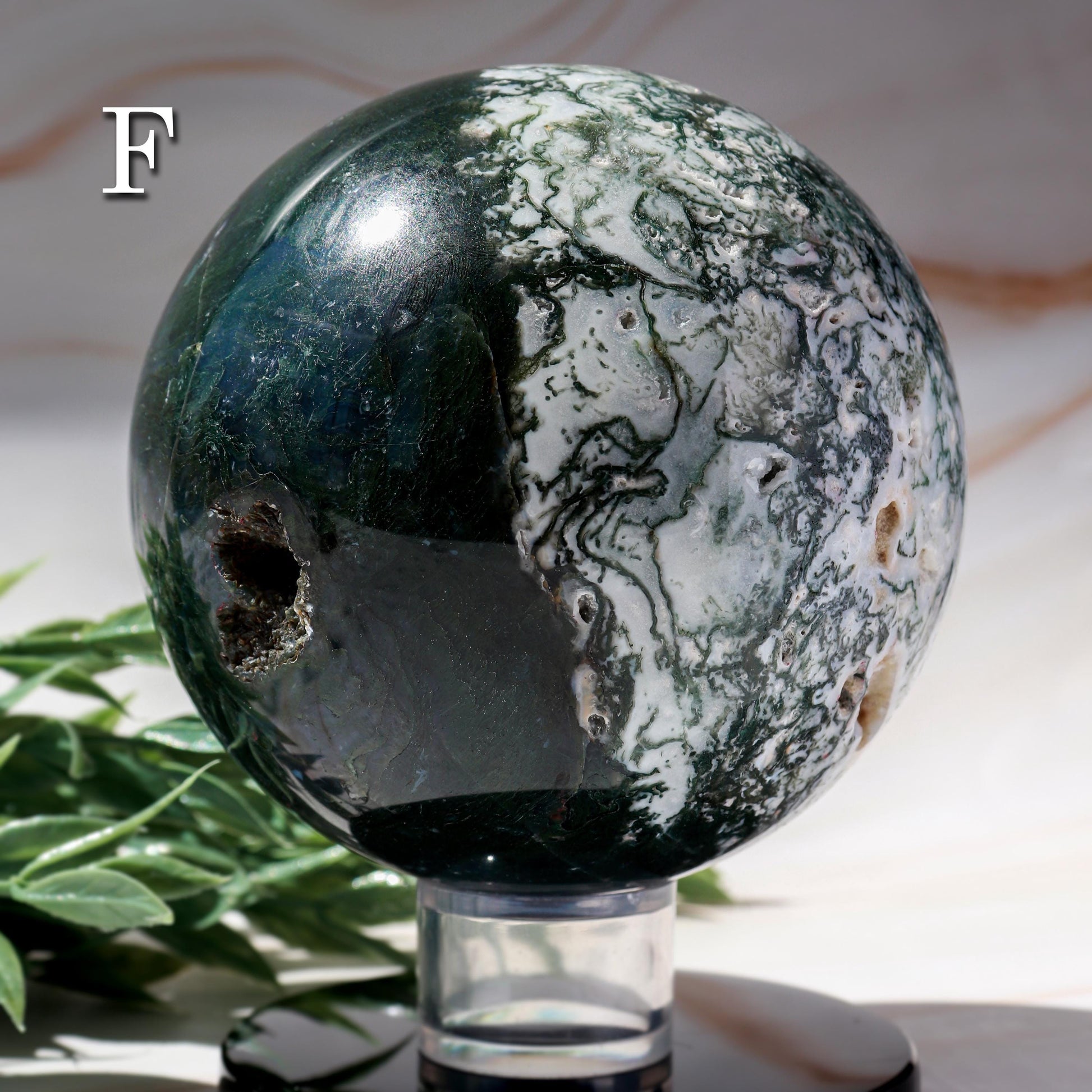 Moss Agate Sphere, Druzy Agate Spheres, Ethically Sourced - PICK YOUR OWN