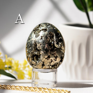 Natural Pyrite Egg, Ethically Sourced, Abundance and Prosperity, Easter Egg - PICK YOUR OWN